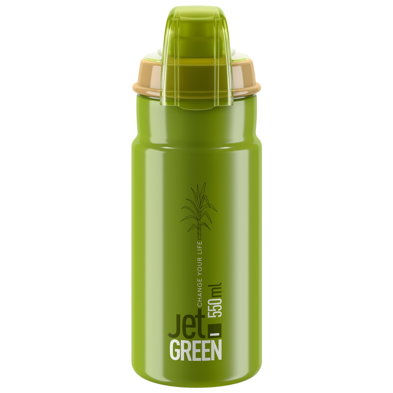 Elite Jet Green Plus Bio-Fahrrad-Trinkflasche (550 ml)