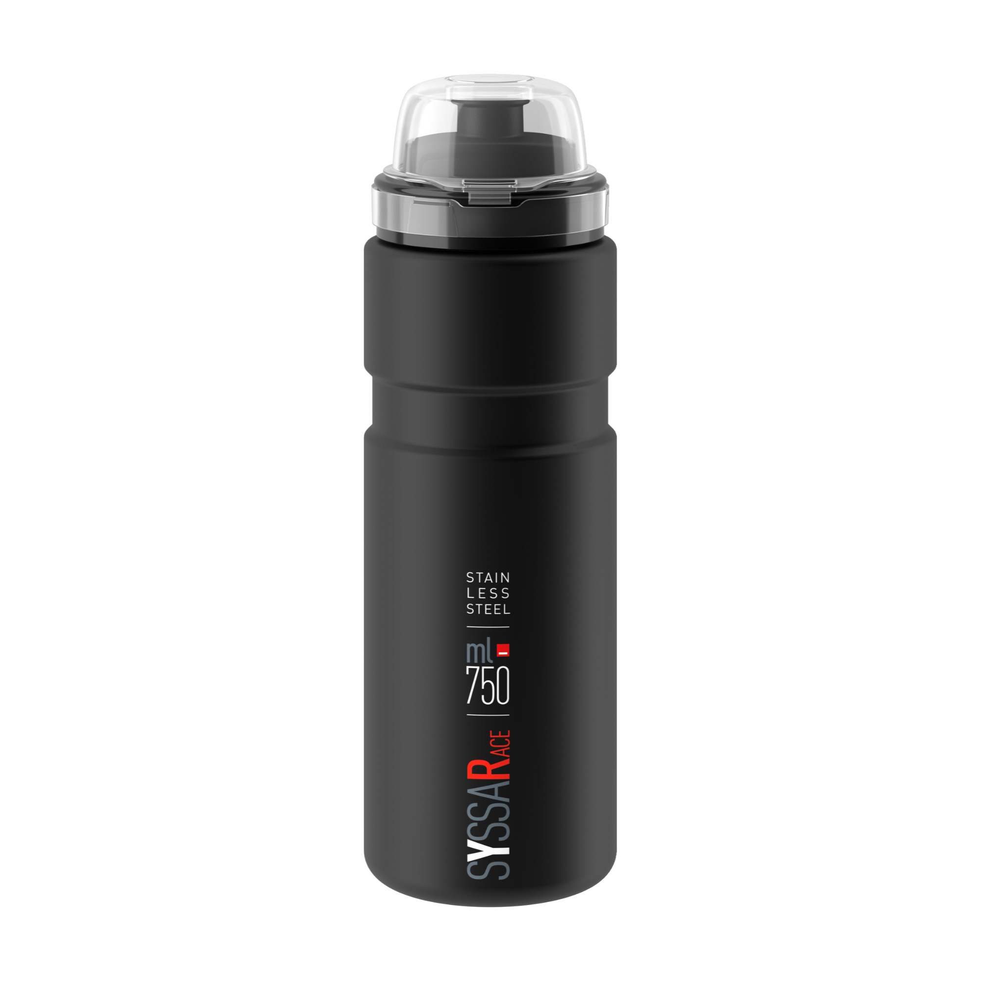 Elite Syssa 750 ml Edelstahl Fahrrad Trinkflasche schwarz