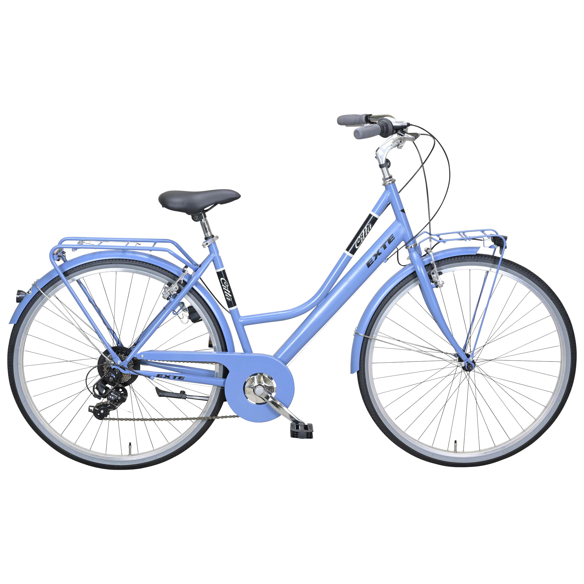 EXTE Citta City Bike Tiefeinsteiger 28" blau