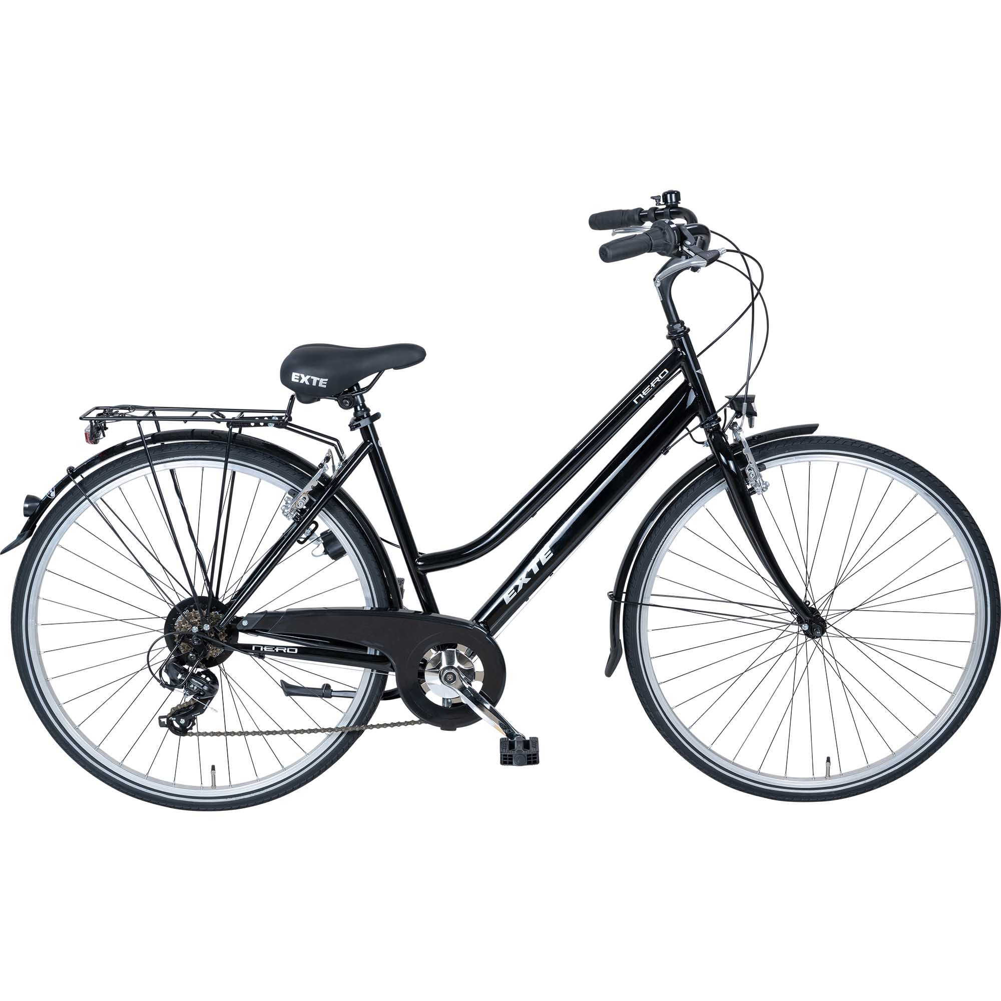 EXTE Nero City Bike Tiefeinsteiger 28" schwarz