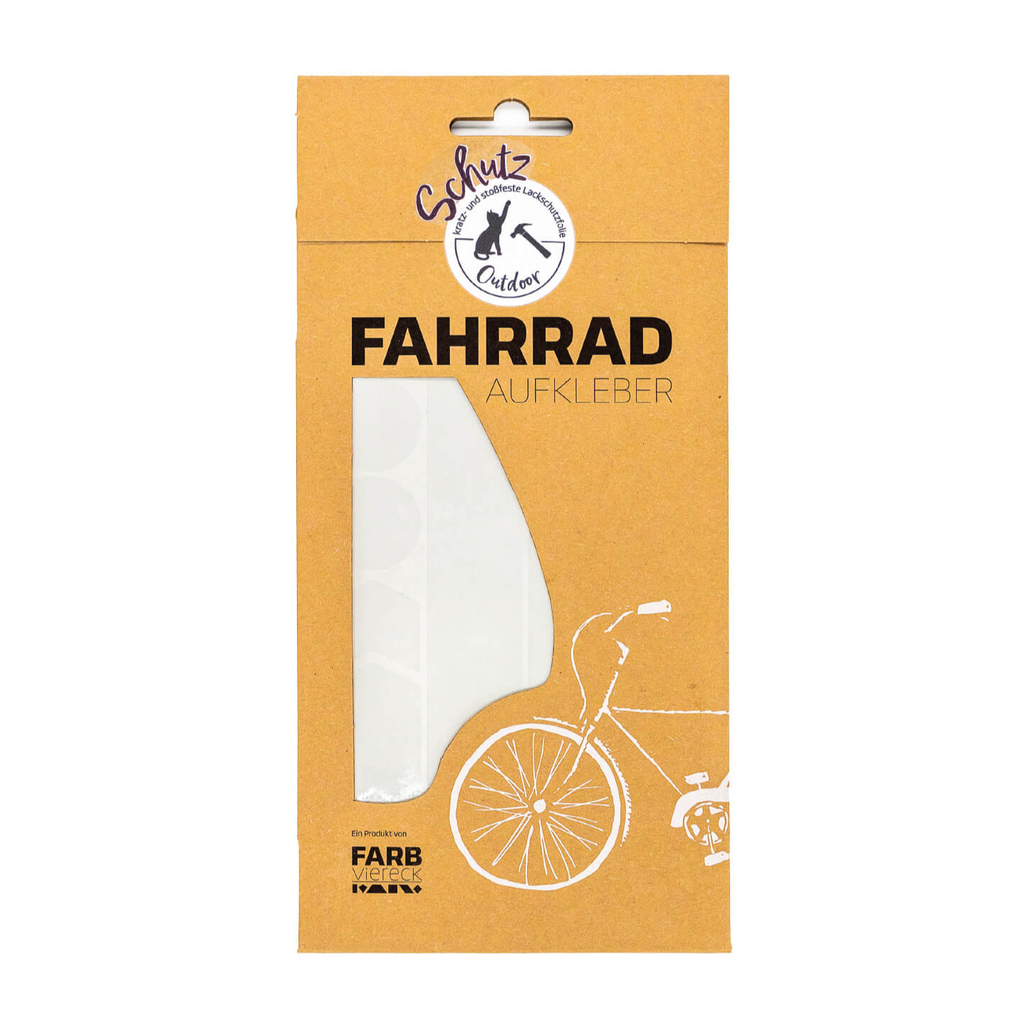 Farbviereck Fahrrad-Schutzaufkleber Set Maxi transparent