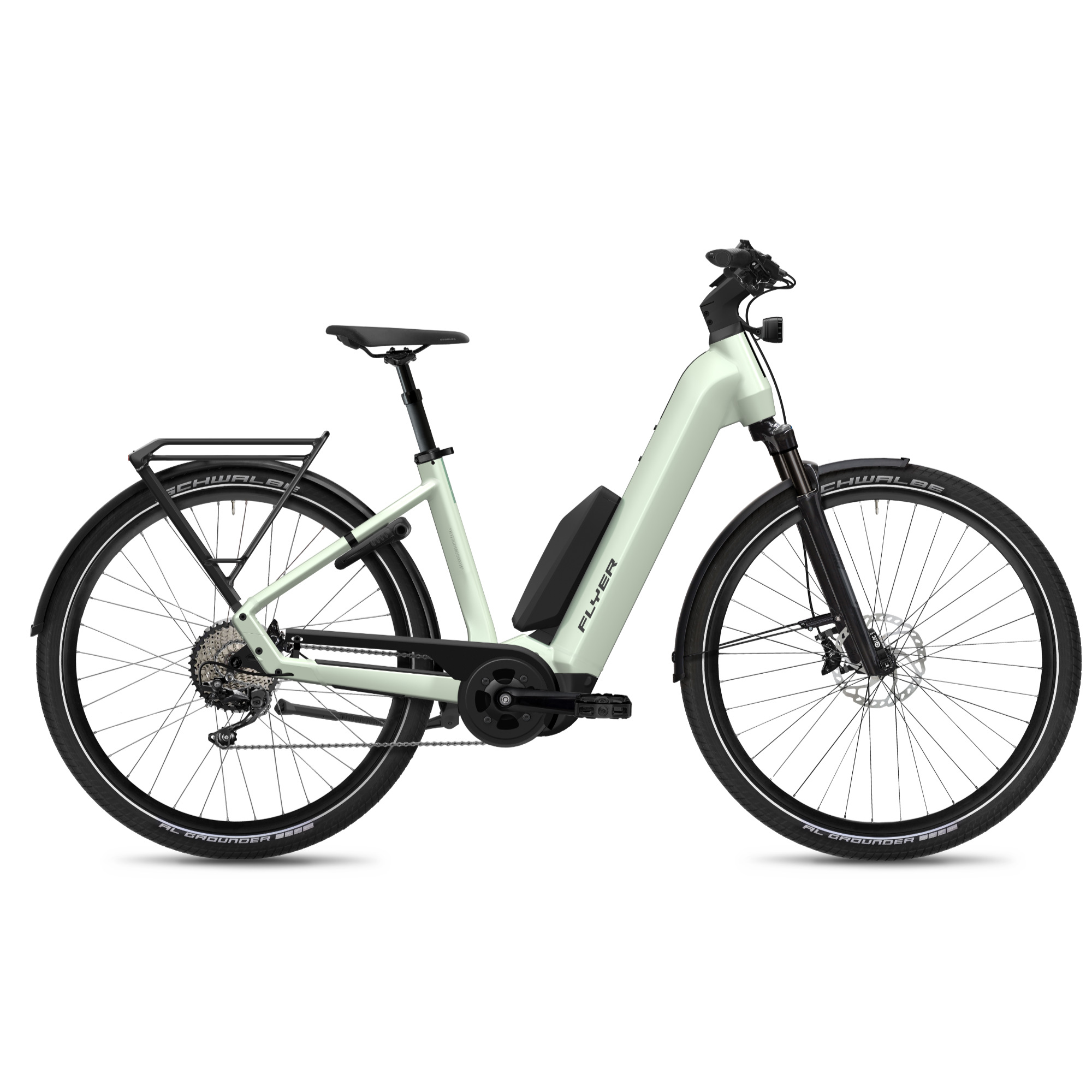 Flyer Upstreet 7.10 Comfort E-Bike Cityrad Tiefeinsteiger 29" grün