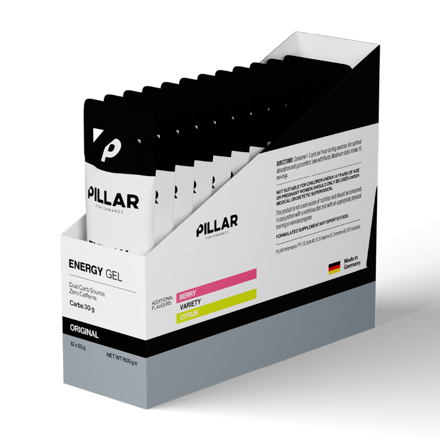 Pillar Performance Energy Gel 30 Box (12 x 50 g)