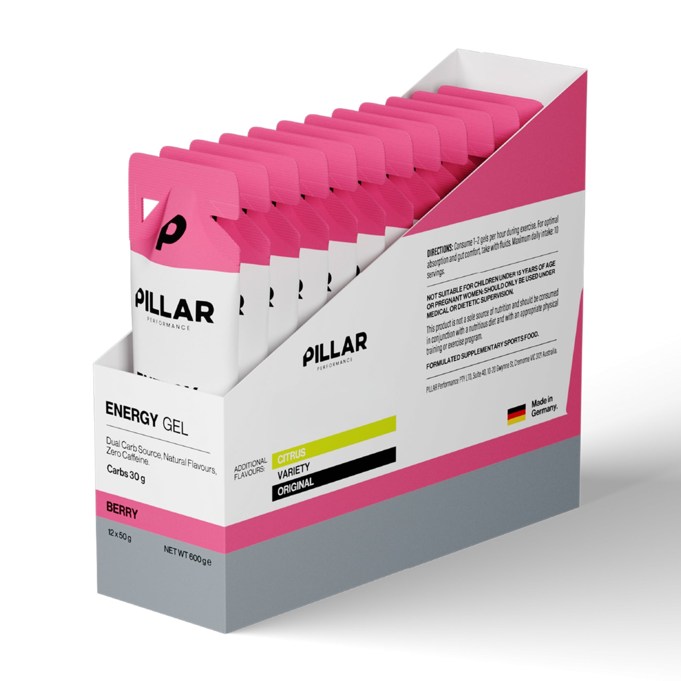 Pillar Performance Energy Gel 30 Box (12 x 50 g)