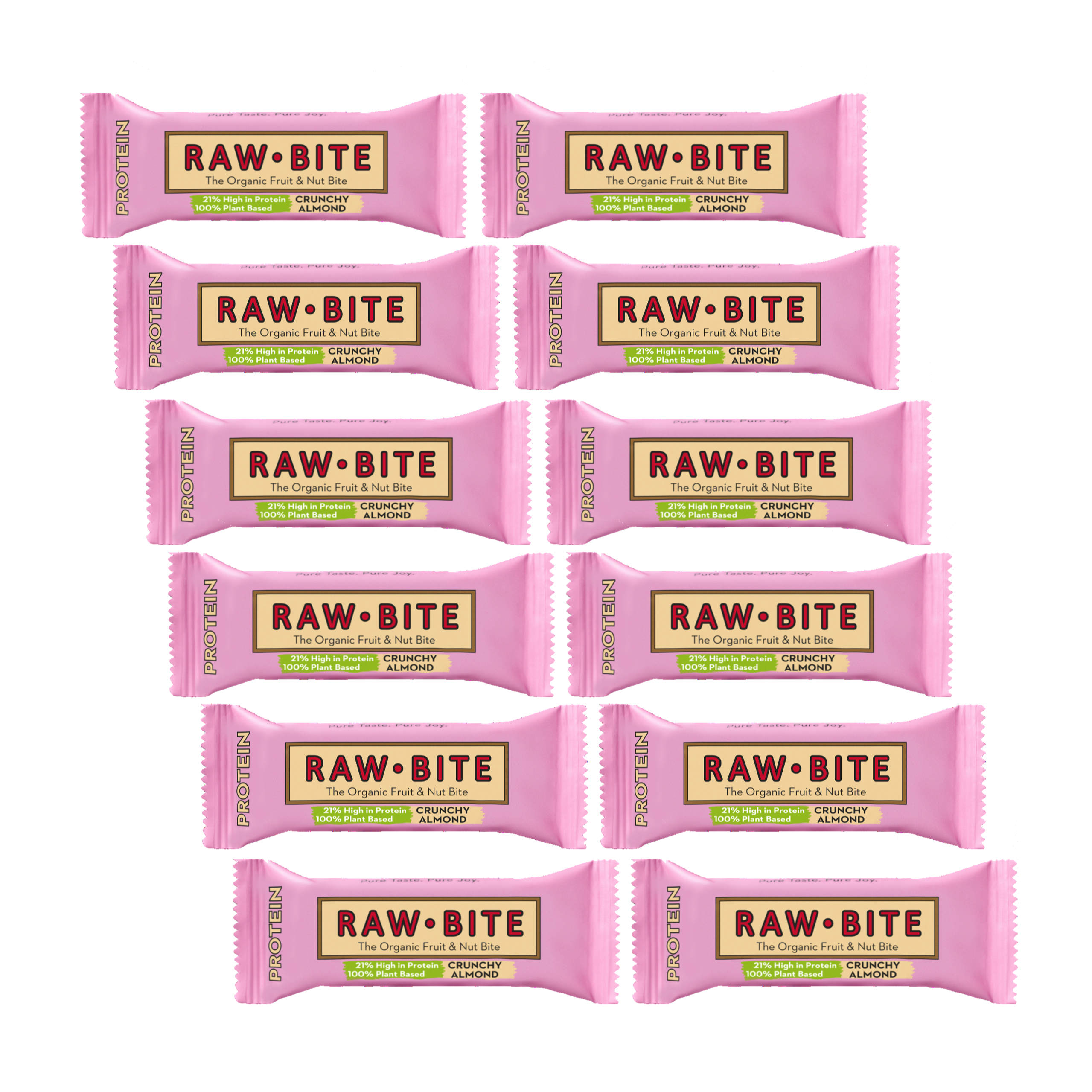 Raw Bite The Organic Fruit Nut Bite Protein Eiweißriegel vegan Box (12 x 45 g)