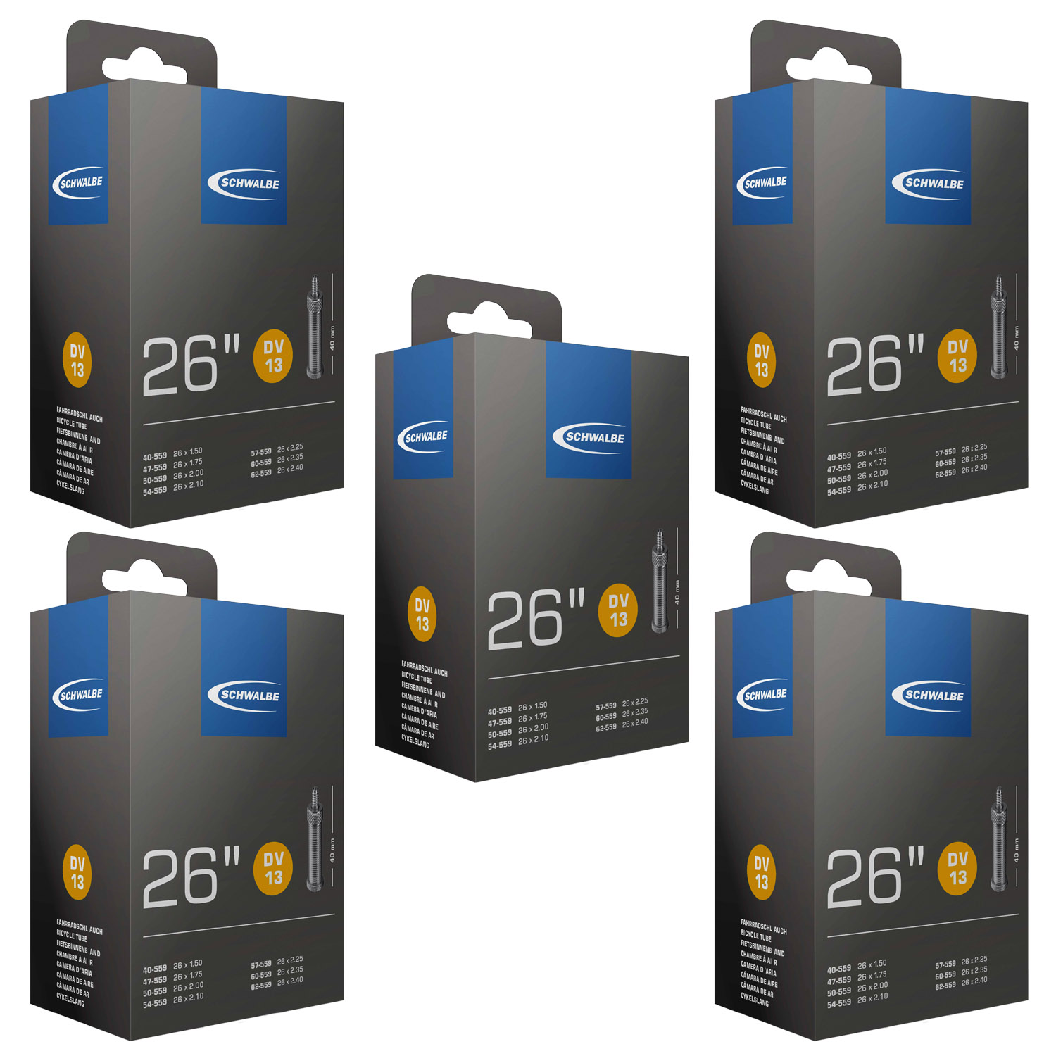 Schwalbe DV 13 Fahrradschlauch (26") 5er-Set