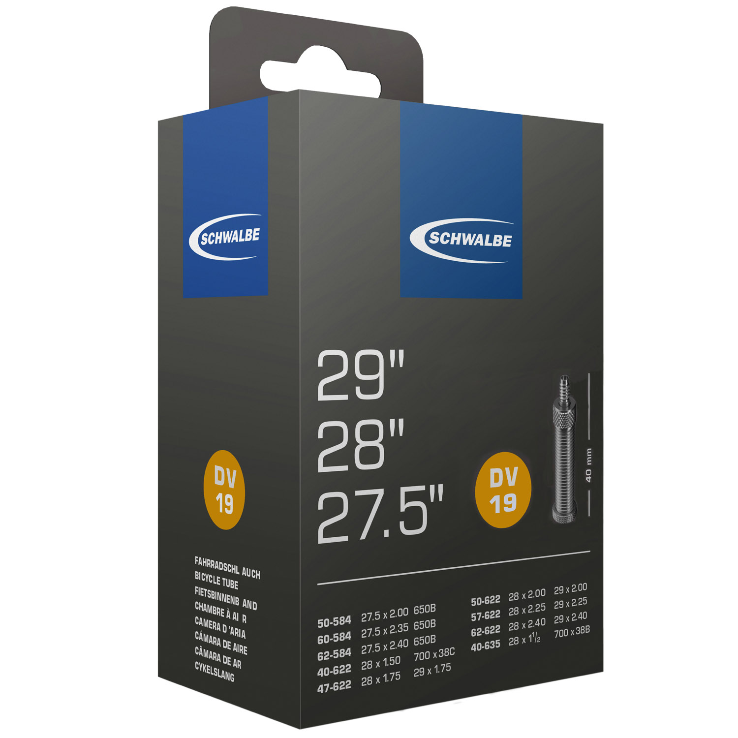 Schwalbe DV 19 Fahrradschlauch (27,5/"28"/29")