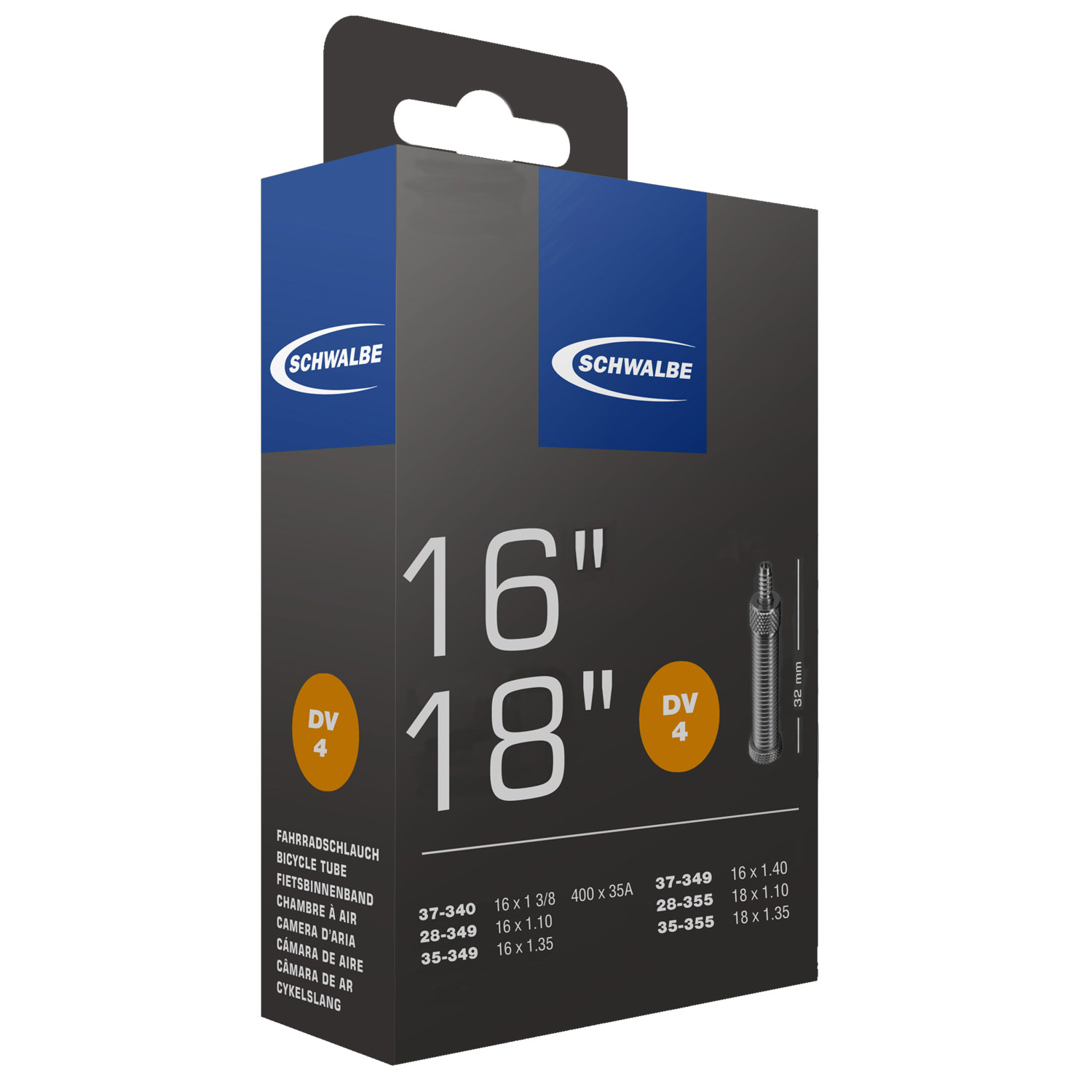 Schwalbe DV 4 Fahrradschlauch (16"/18")