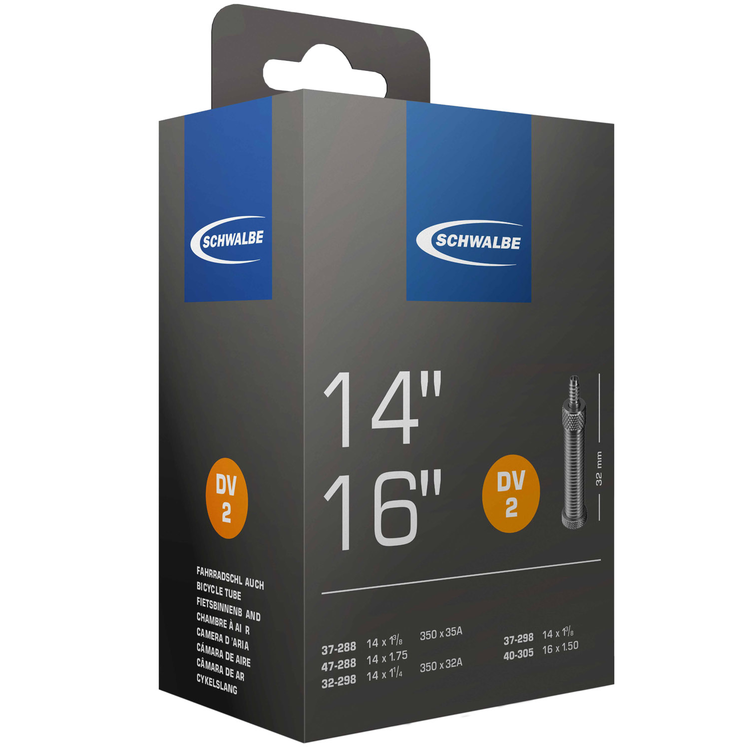 Schwalbe DV 2 Fahrradschlauch (14"/16")