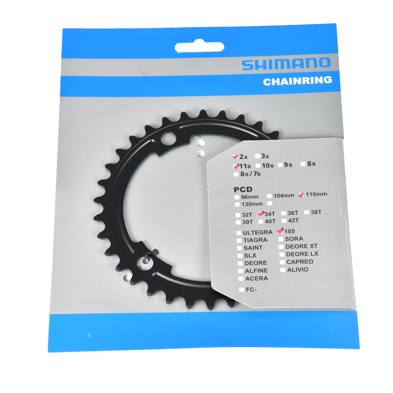 Shimano Rennrad-Kettenblatt 105 FC-R7000 34 Z (11-fach)