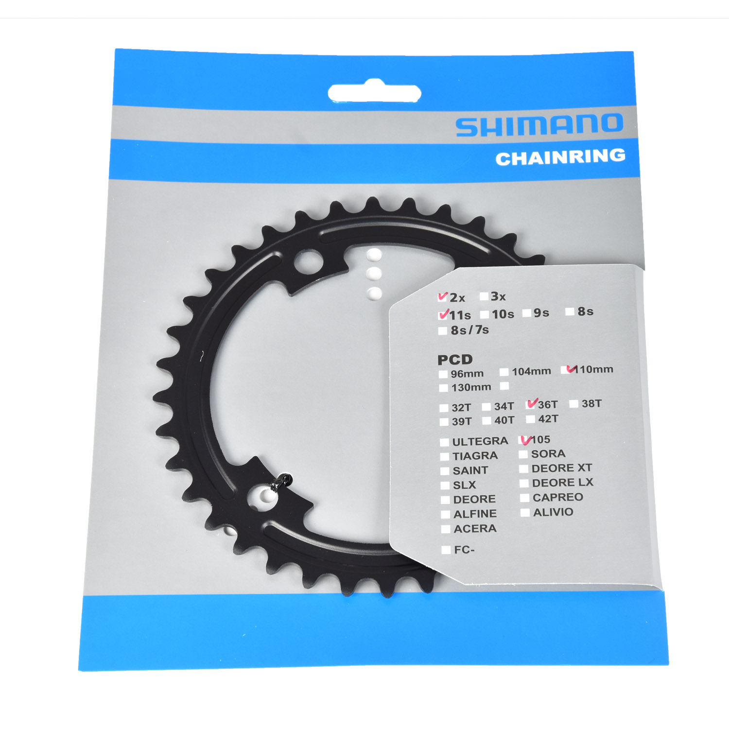 Shimano Rennrad-Kettenblatt 105 FC-R7000 36 Z (11-fach)