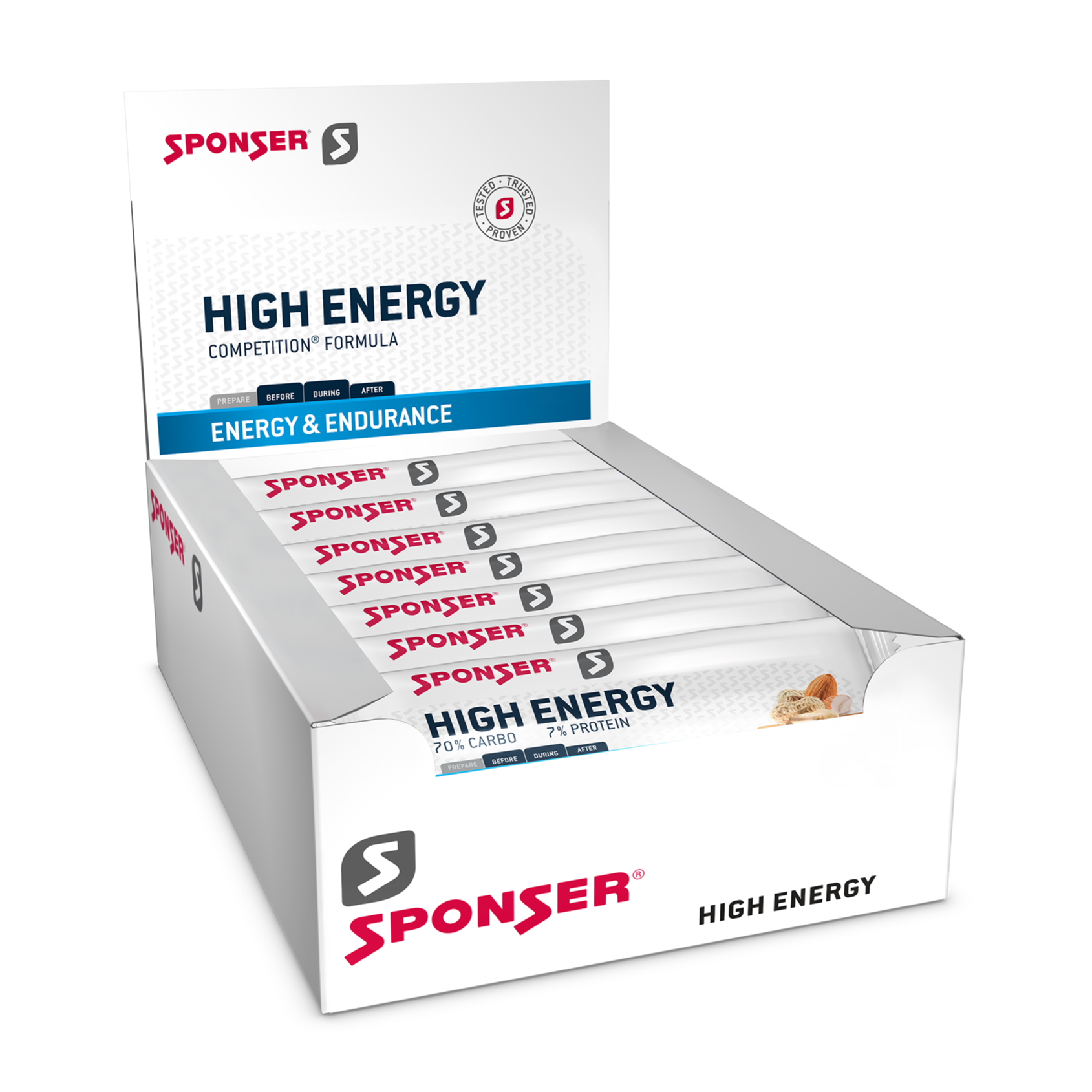 Sponser High Energy Bar Energieriegel Box (30 x 45 g) Salty Nuts
