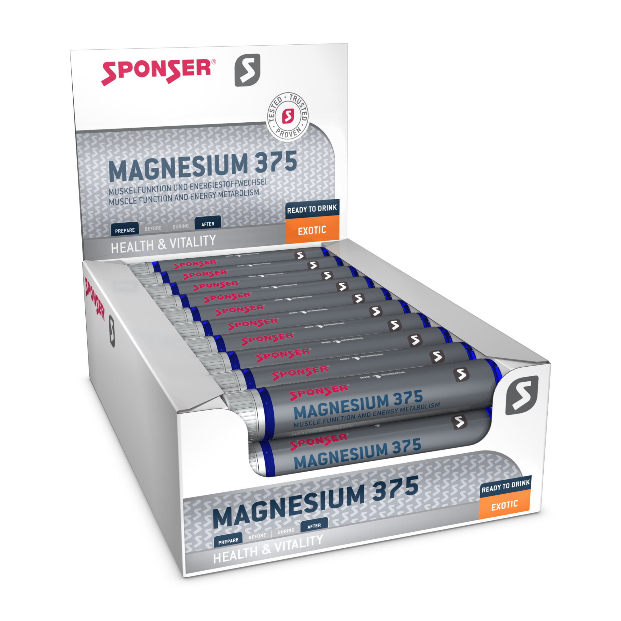 Sponser Magnesium 375 Nahrungsergänzungsmittel Box (30x25 ml)