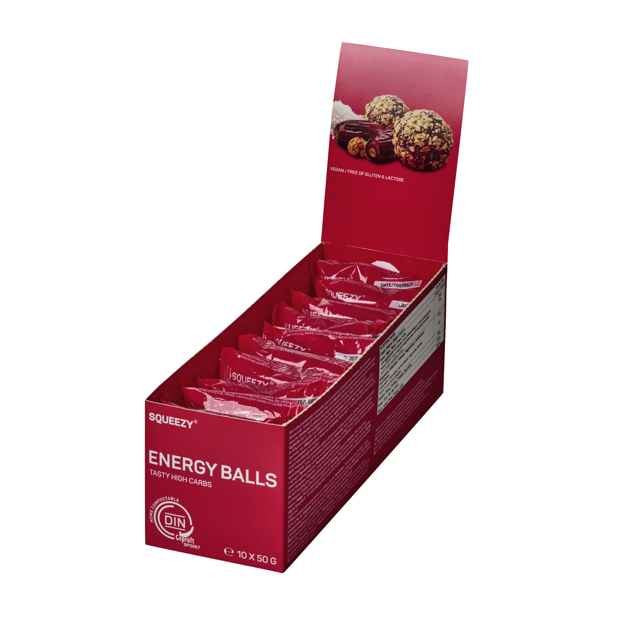 Squeezy Energy Balls Energiebällchen Box  10 x 50 g