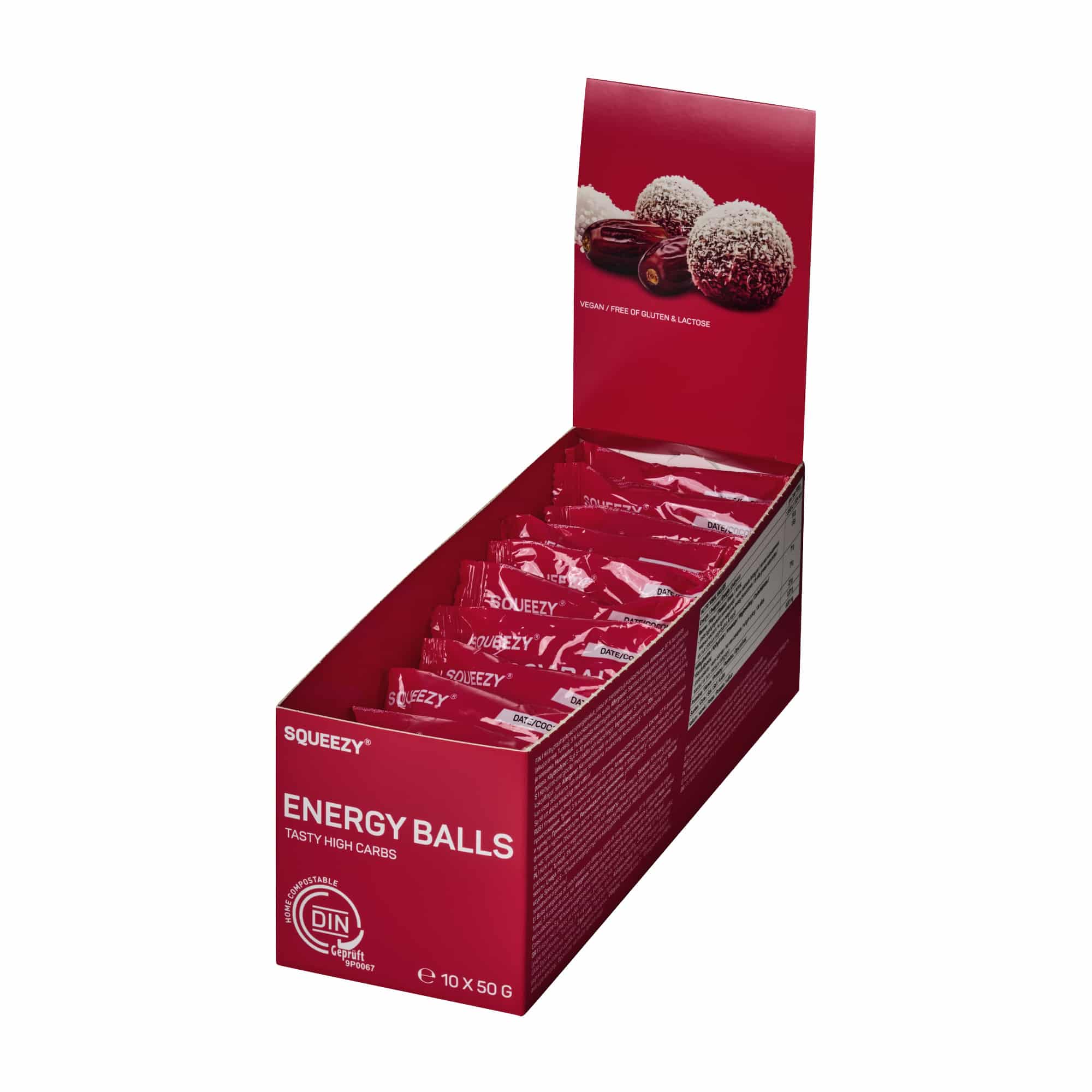 Squeezy Energy Balls Energiebällchen Box  10 x 50 g
