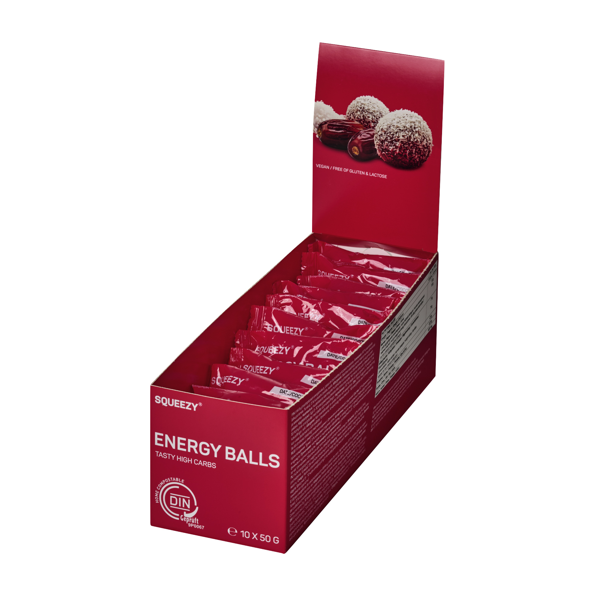 Squeezy Energy Balls Energiebällchen Box  10 x 50 g