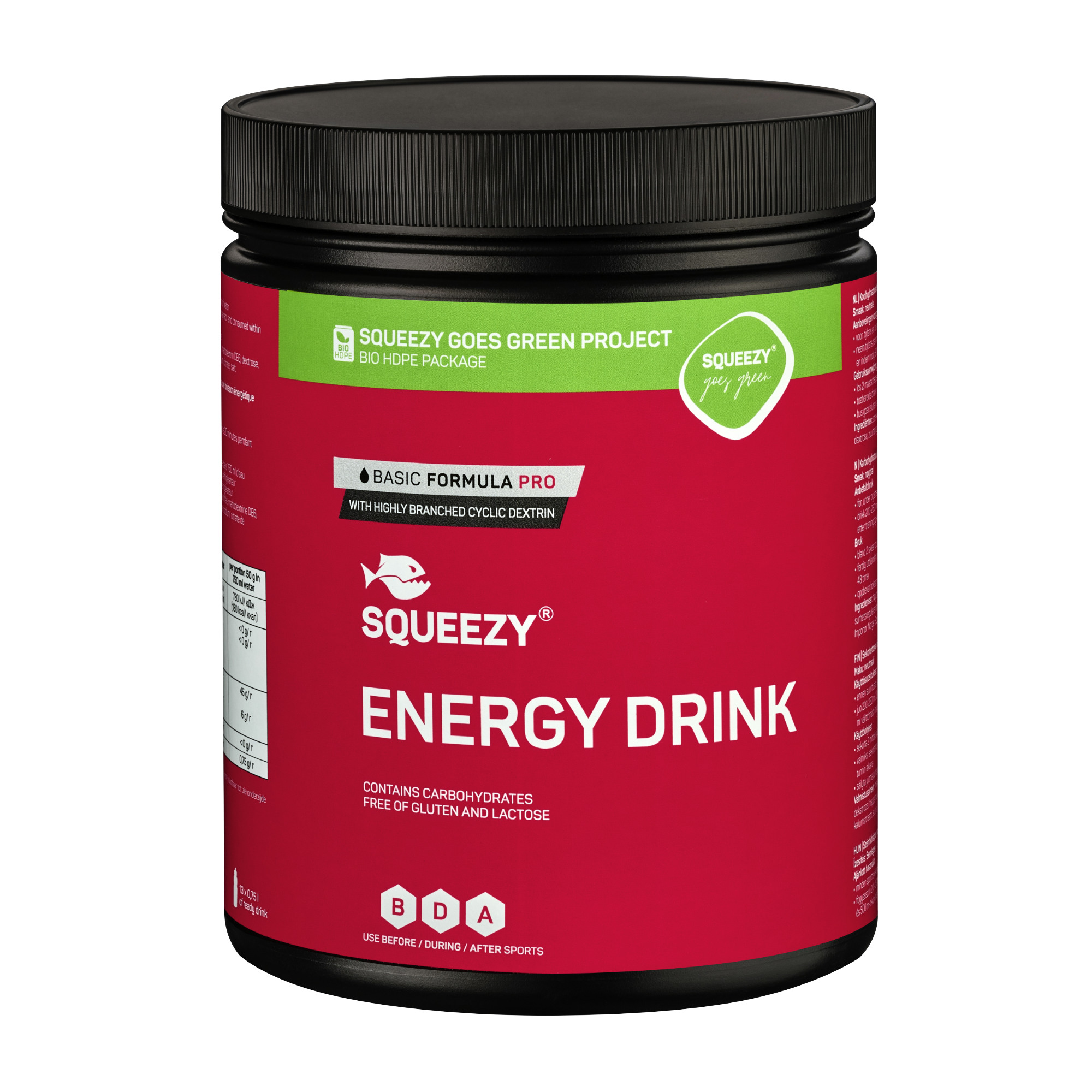 Squeezy Energy Drink Basic Formula Pro Elektrolyte Getränk vegan 650 g