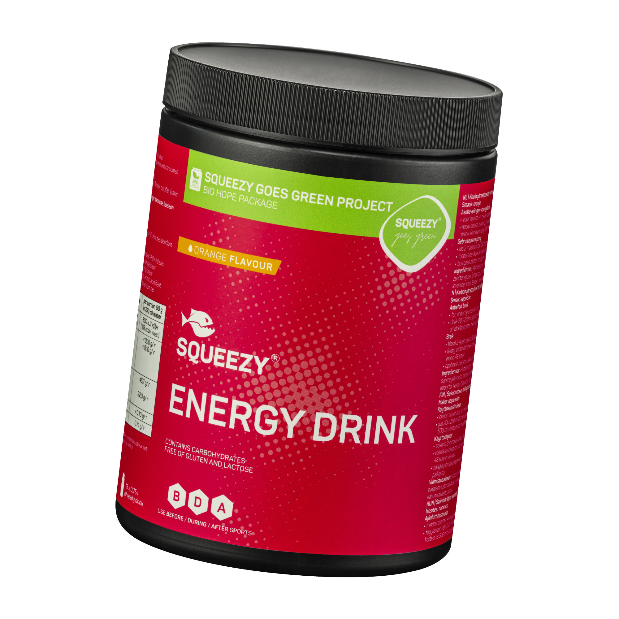 Squeezy Energy Drink Orange Iso Getränk vegan (650 g)