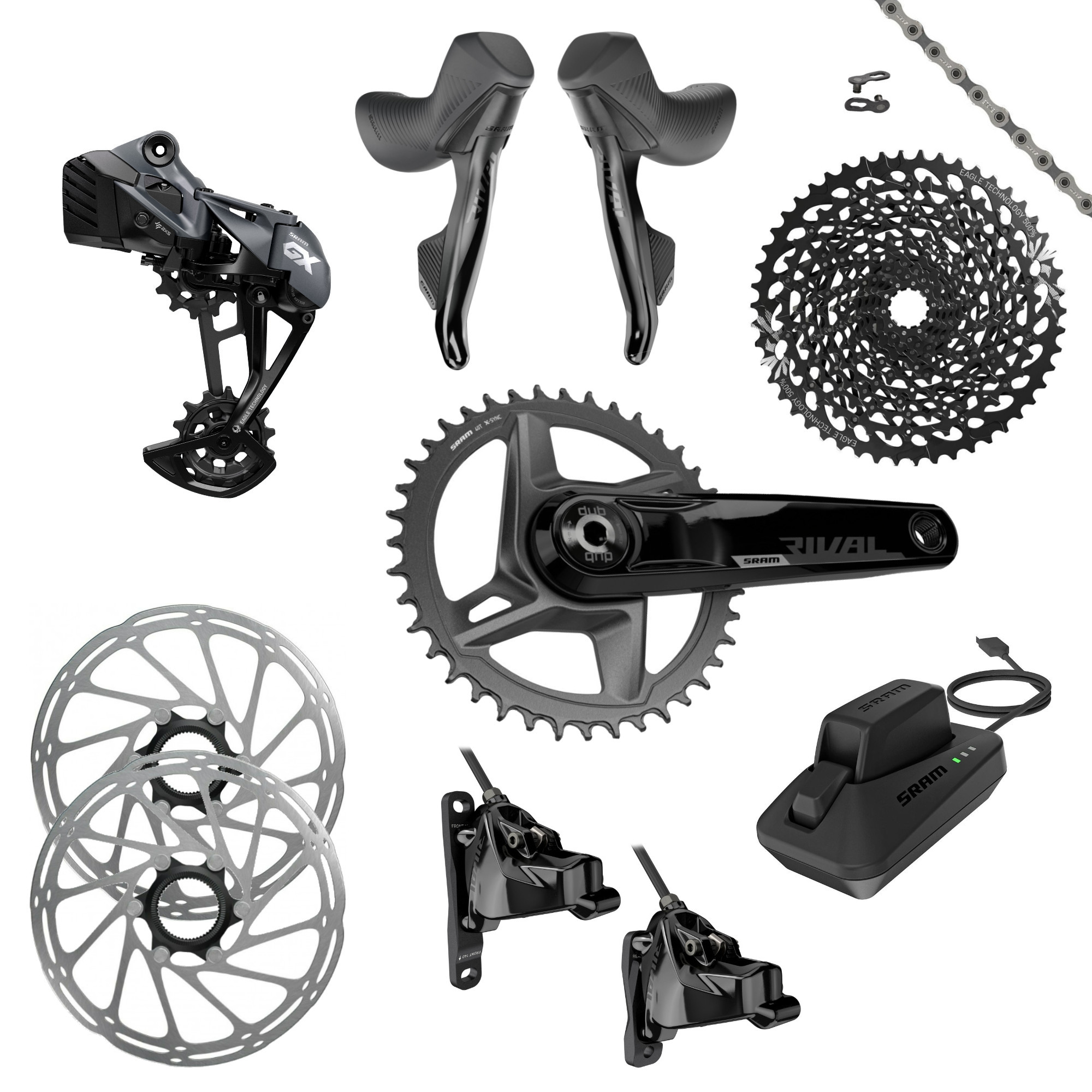 SRAM Rival Mullet eTap AXS 1 x 12-fach Gravel-Gruppe