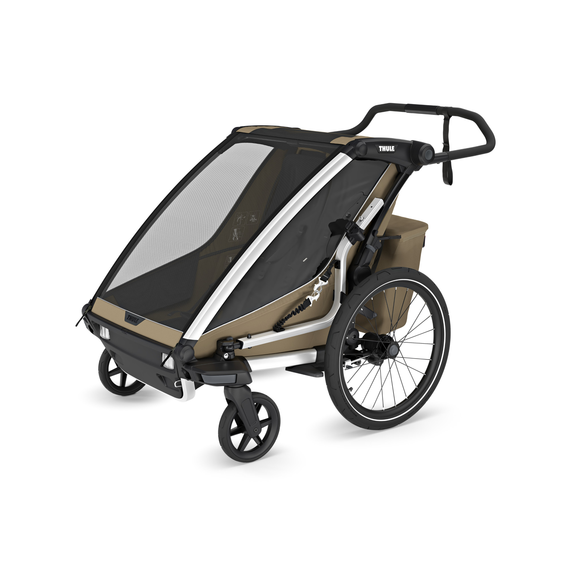 Thule Chariot Cross 2 double Fahrradanhänger Kinder braun