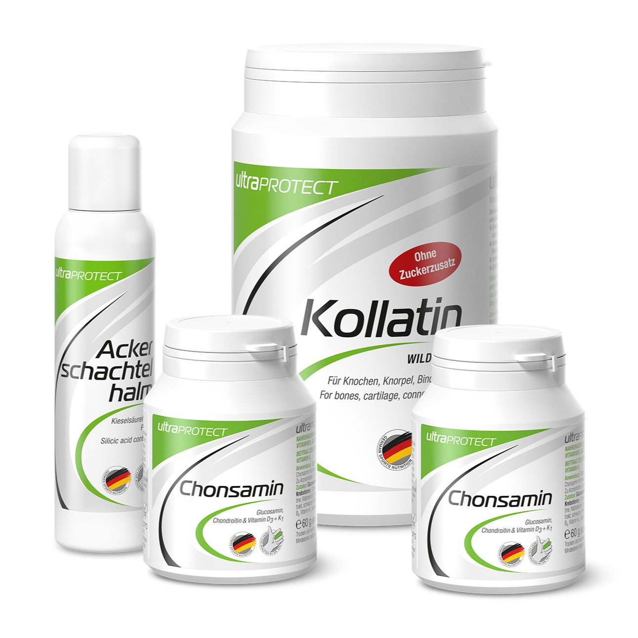 Ultrasports Ultraprotect Nährstoffpaket für Gelenke (380 g + 120 g + 100 ml)