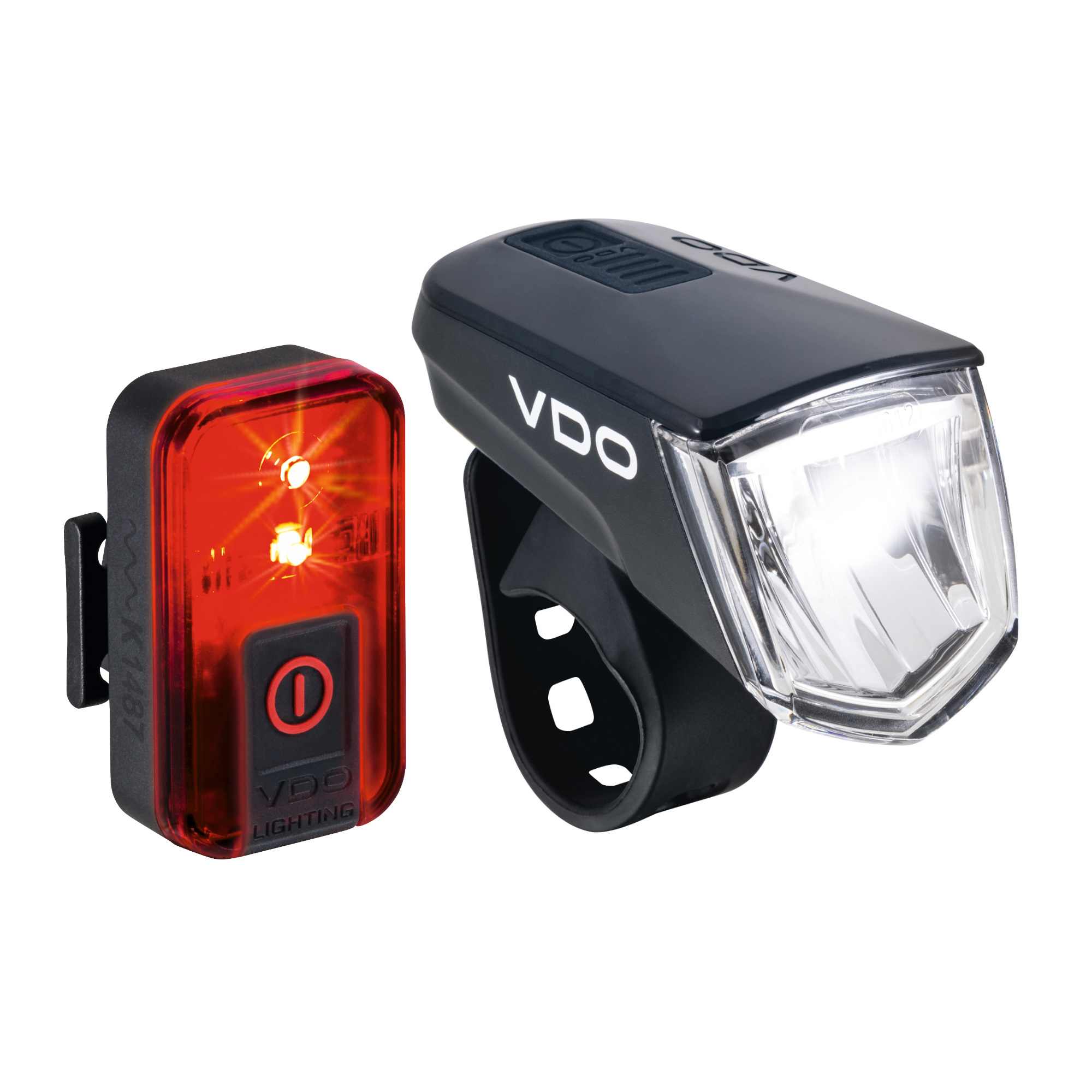 VDO Eco Light M60 + Red Fahrrad Licht Set