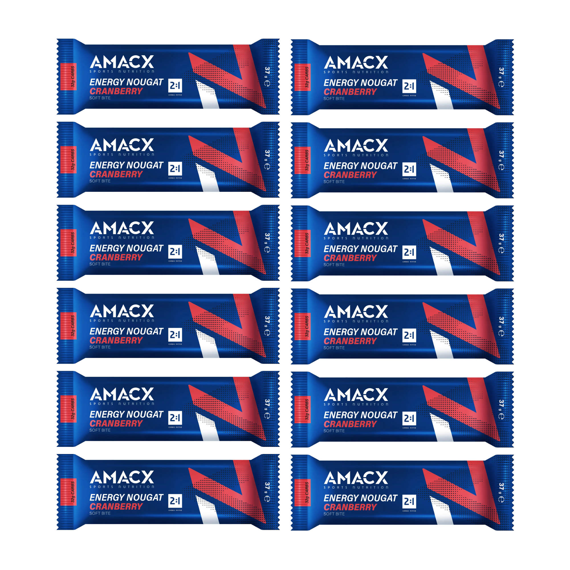 AMACX Energy Nougat Energieriegel Box 12 x 37 g