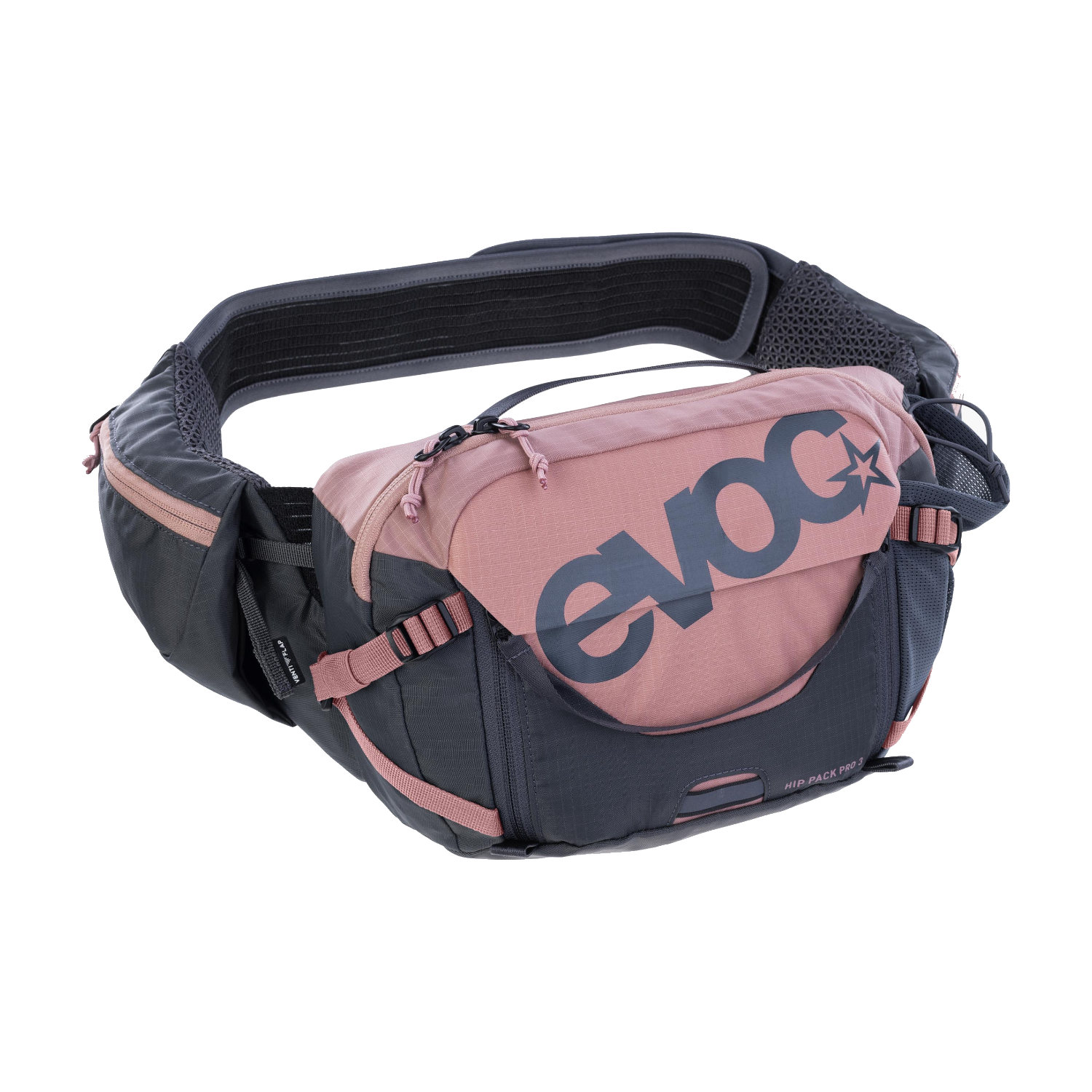 Evoc Hip Pack Pro 3 Gürteltasche Fahrrad grau/pink inkl. 1,5 l Trinkblase