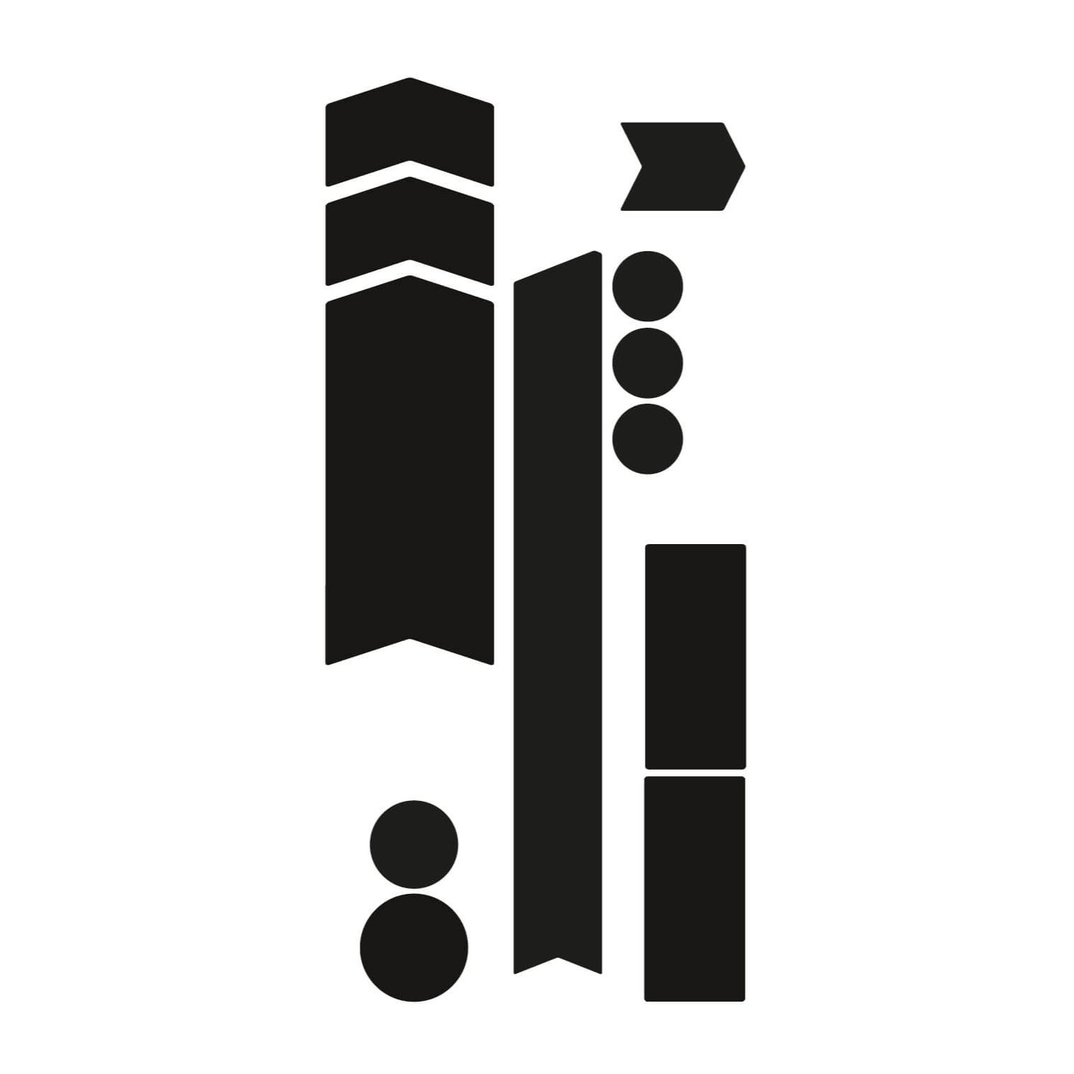 Farbviereck Fahrrad-Schutzaufkleber Set Maxi schwarz