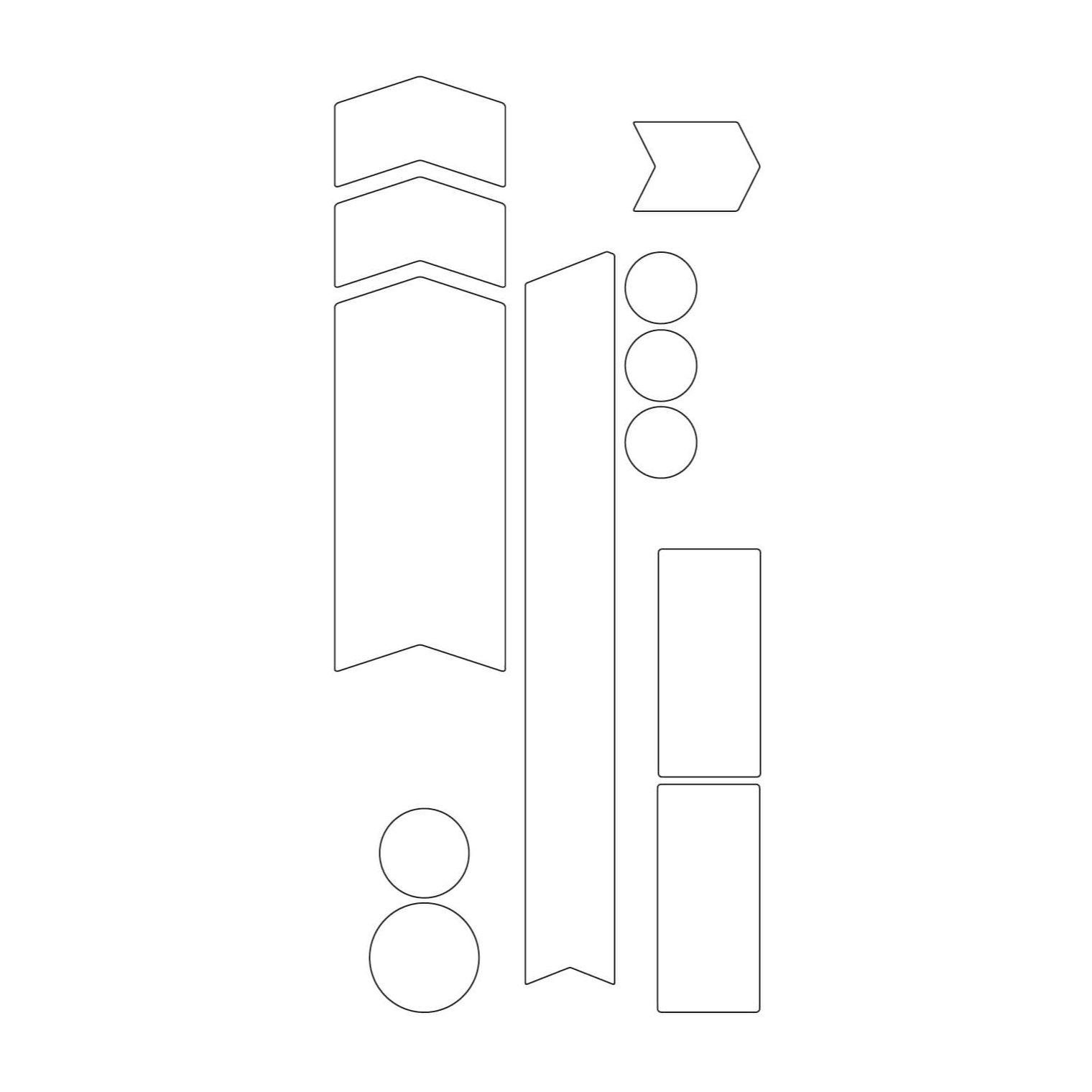 Farbviereck Fahrrad-Schutzaufkleber Set Maxi transparent