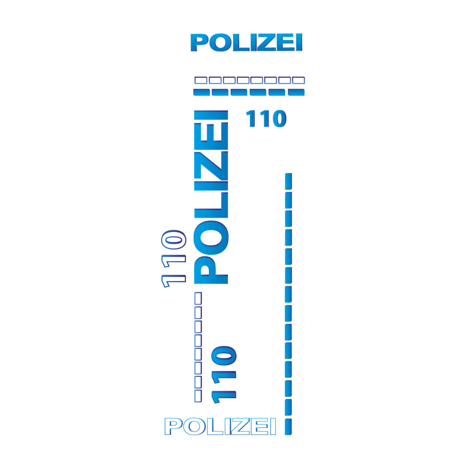 Farbviereck Fahrradaufkleber Polizei