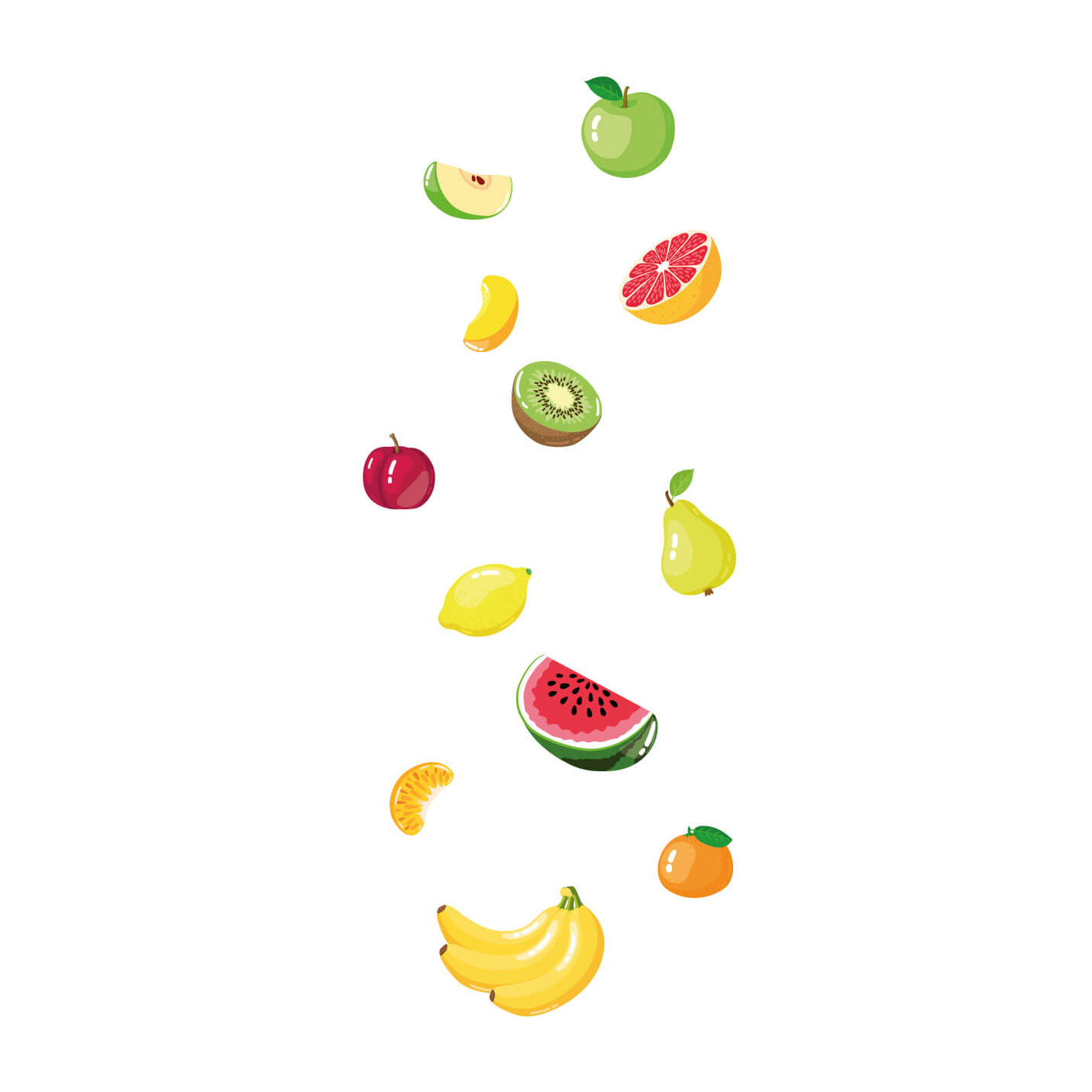 Farbviereck Fahrradaufkleber Reflex Obst