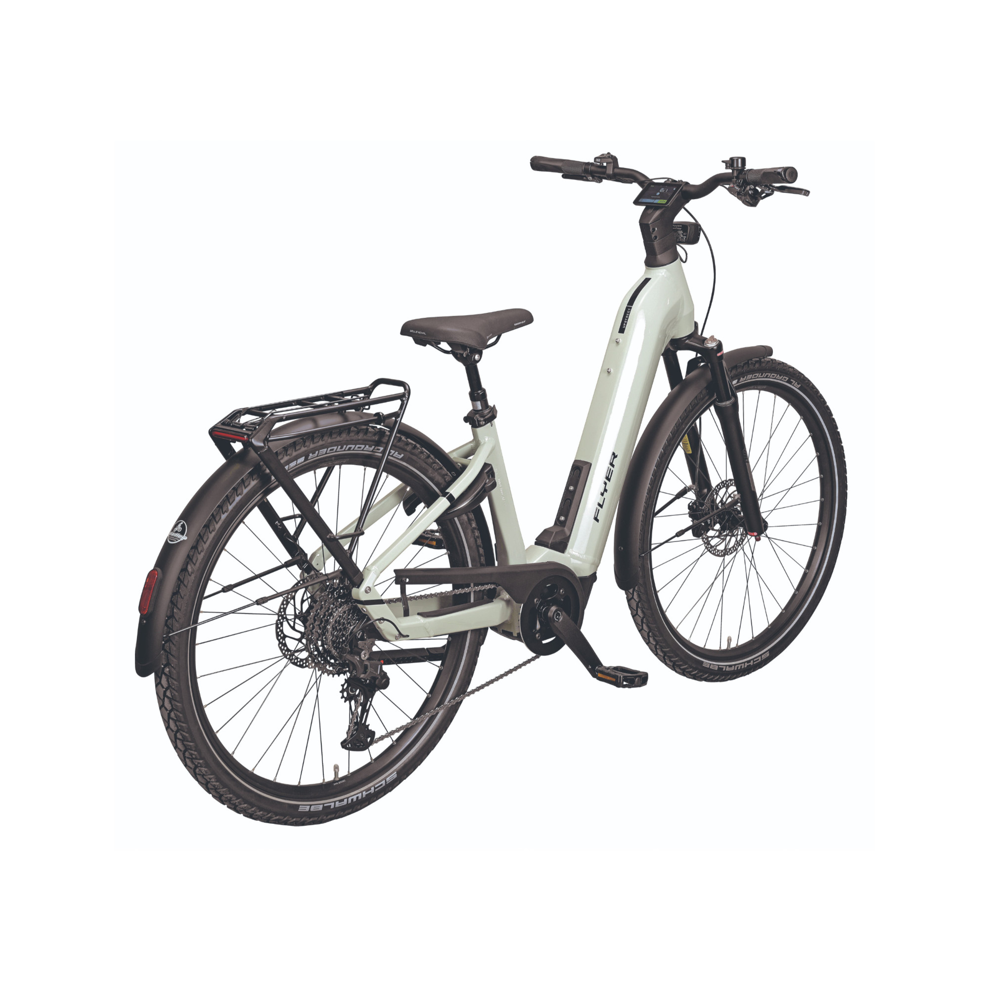 Flyer Upstreet 7.10 Comfort E-Bike Cityrad Tiefeinsteiger 29" grün