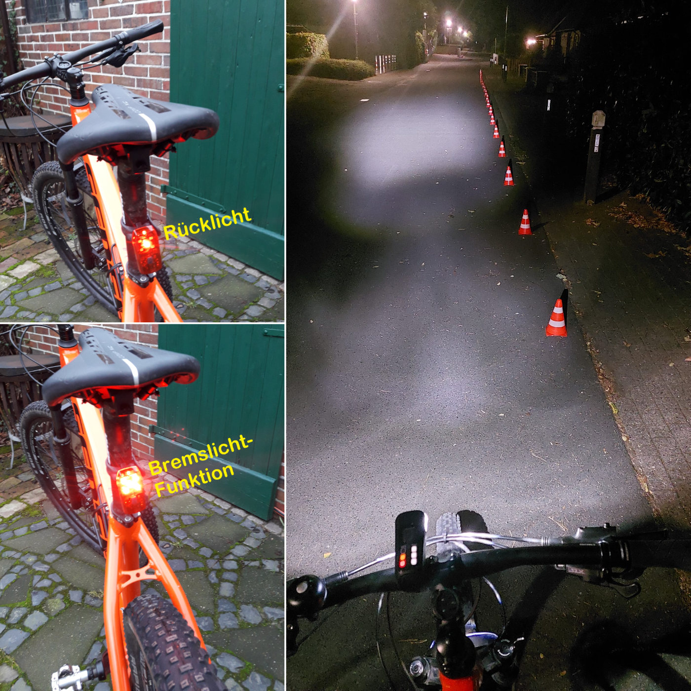 Lunivo Lynx F60 & R Brake Akku Fahrradbeleuchtung Set mit Bremslicht