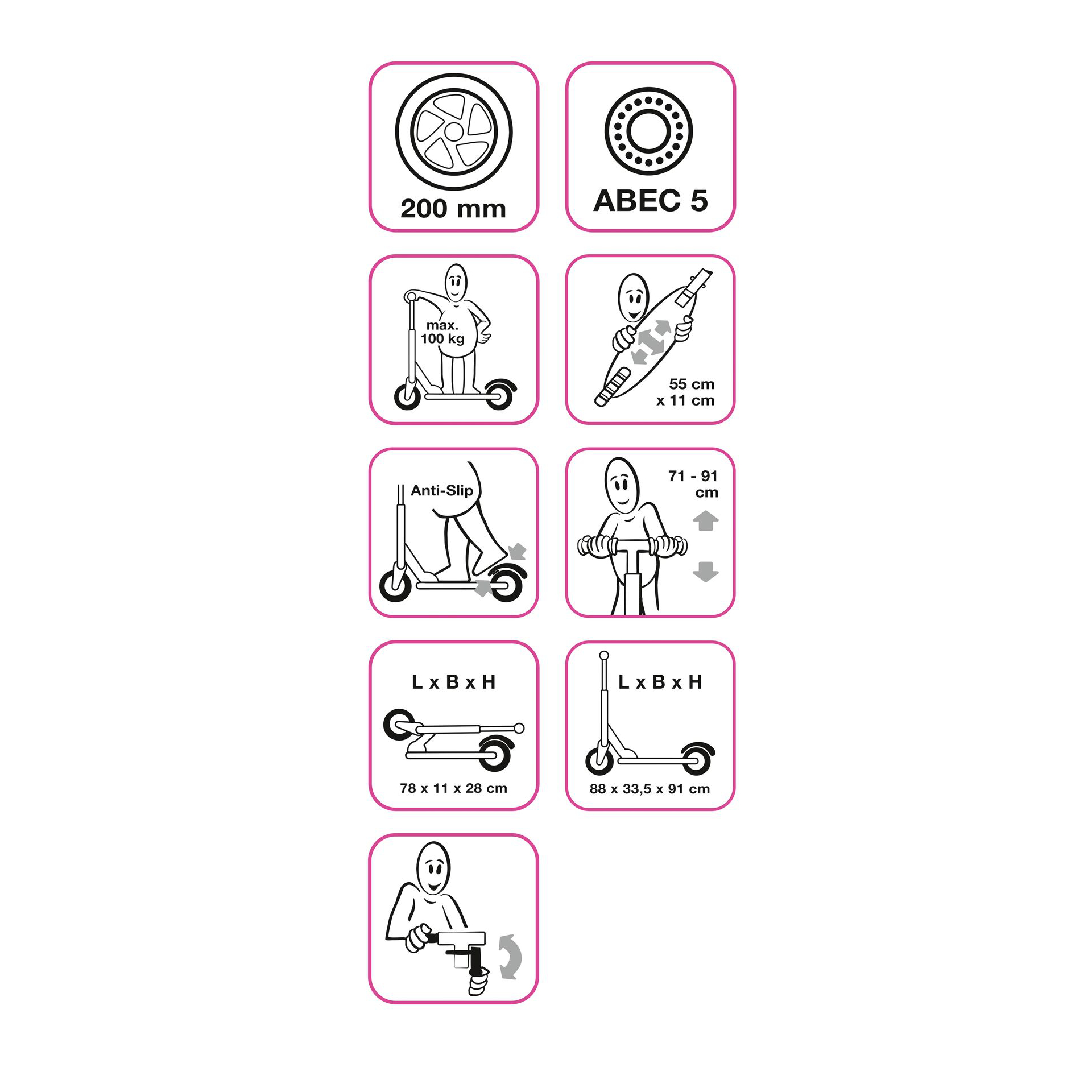 Globber Muuwmi 200mm Scooter pink