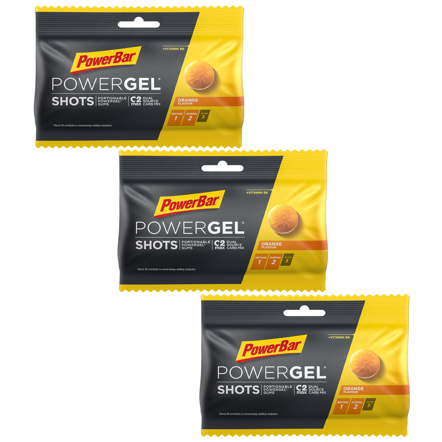 Powerbar Powergel Shots Kohlenhydrat-Gummis 3er-Set (3 x 60 g)