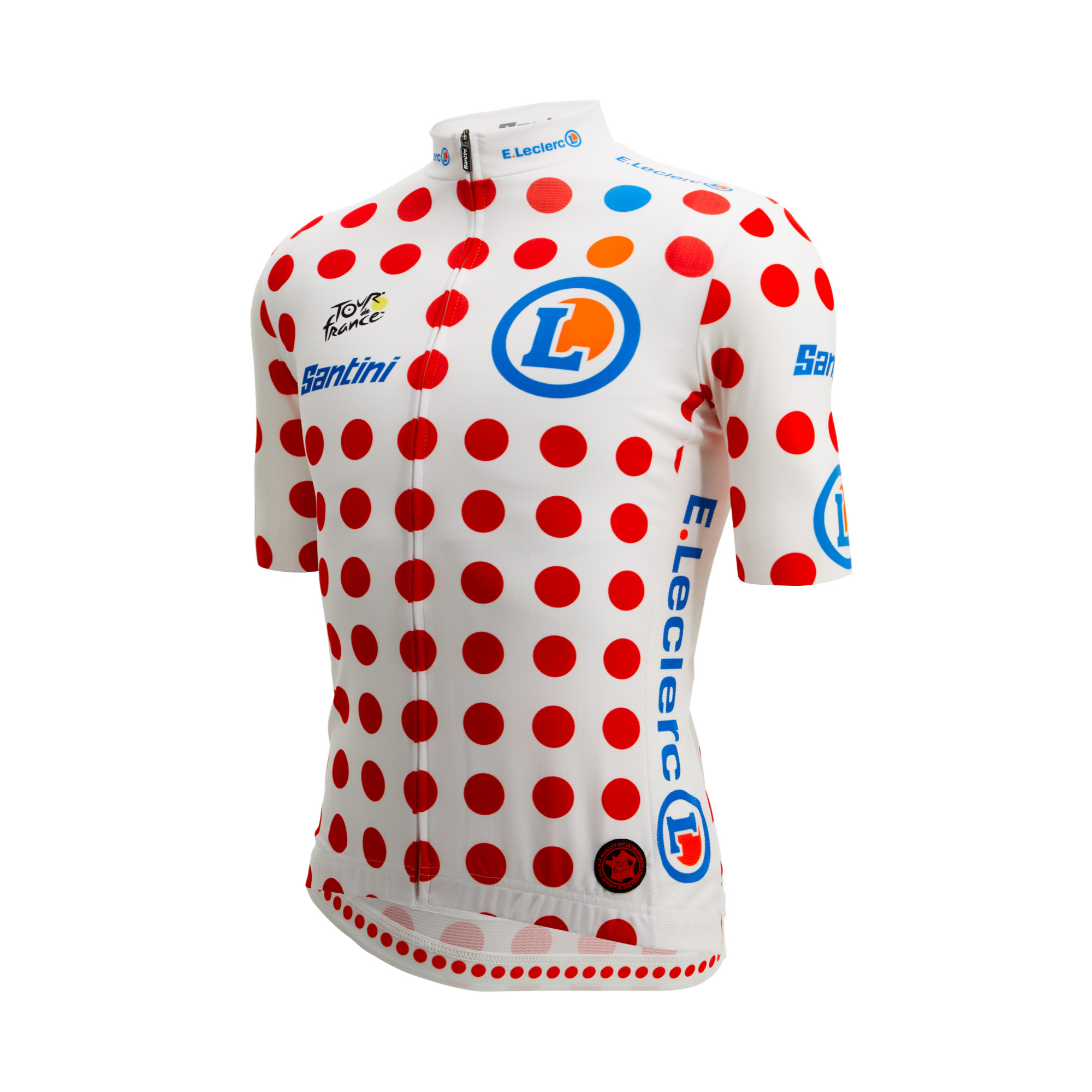 Santini Polka Dot Tour de France Radtrikot kurzarm Herren