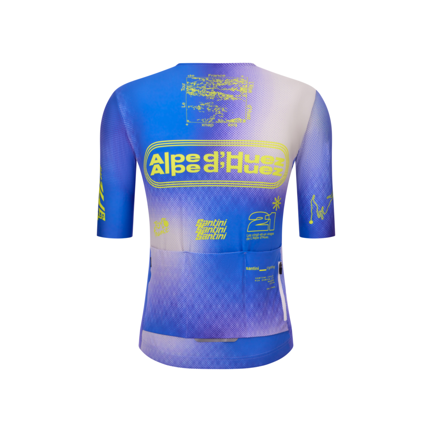 Santini Tour de France Alp d Huez Radtrikot kurzarm Herren