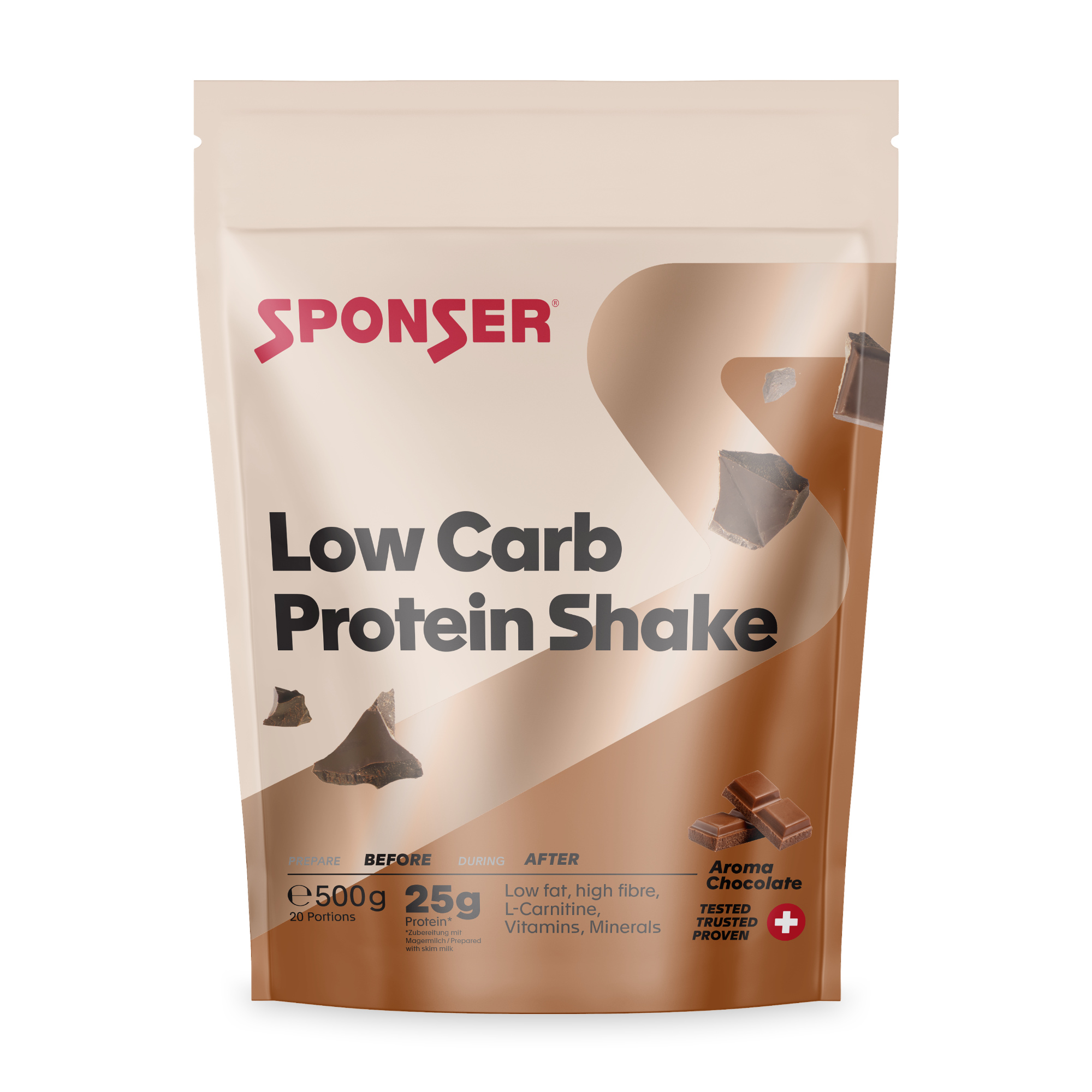Sponser Low Carb Protein Shake Eiweißpulver 500 g