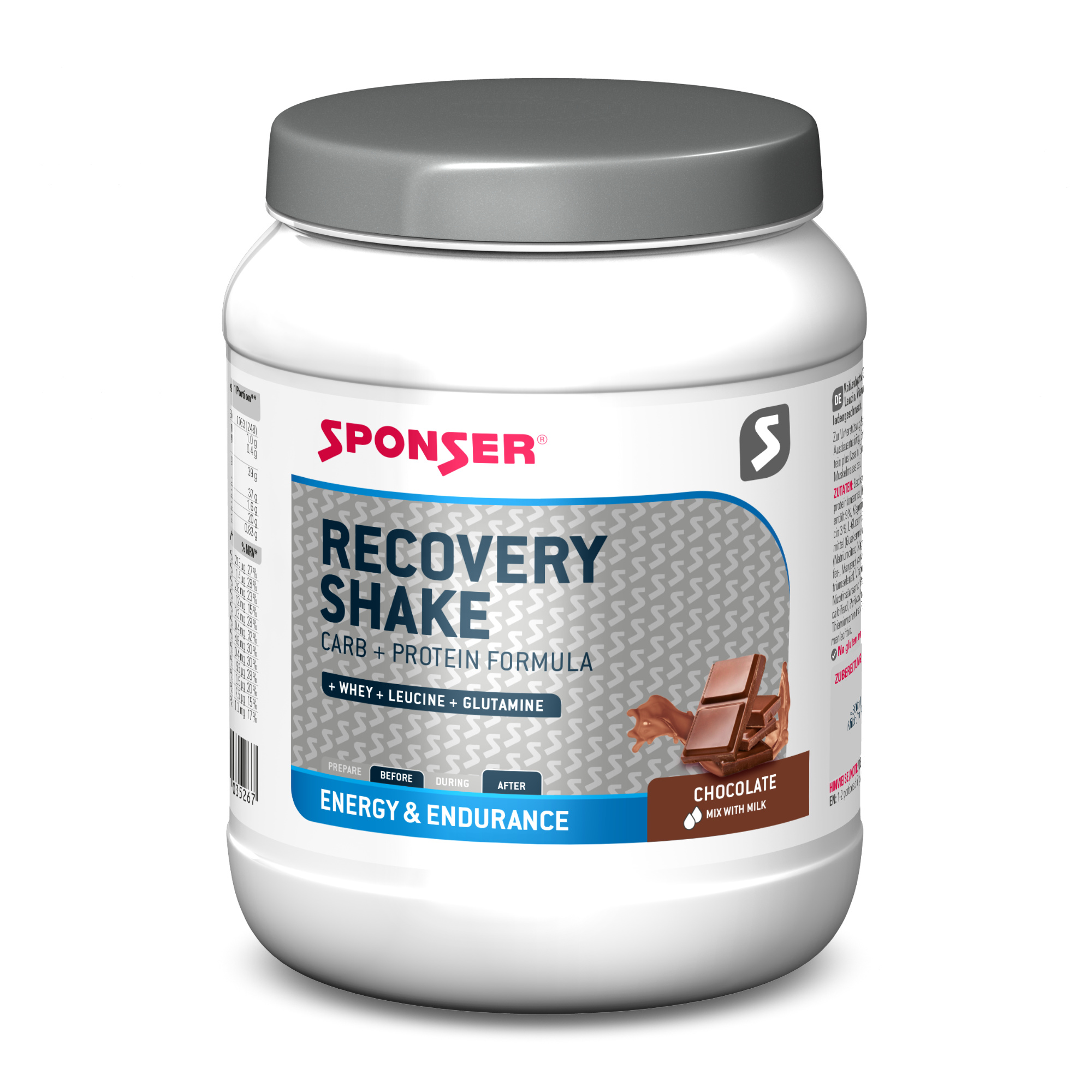 Sponser Recovery Shake Kohlenhydrat-Protein-Getränkepulver Dose (900 g)