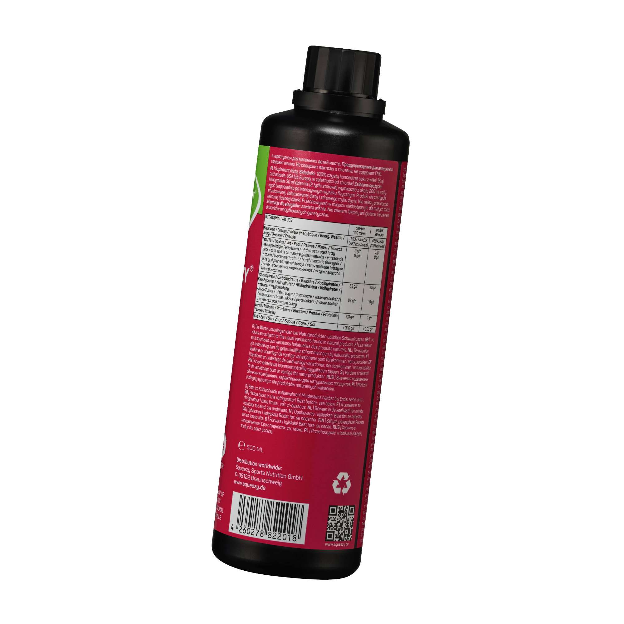 Squeezy 100% Pure Cherry Refiller Kirschsaftkonzentrat 500 ml