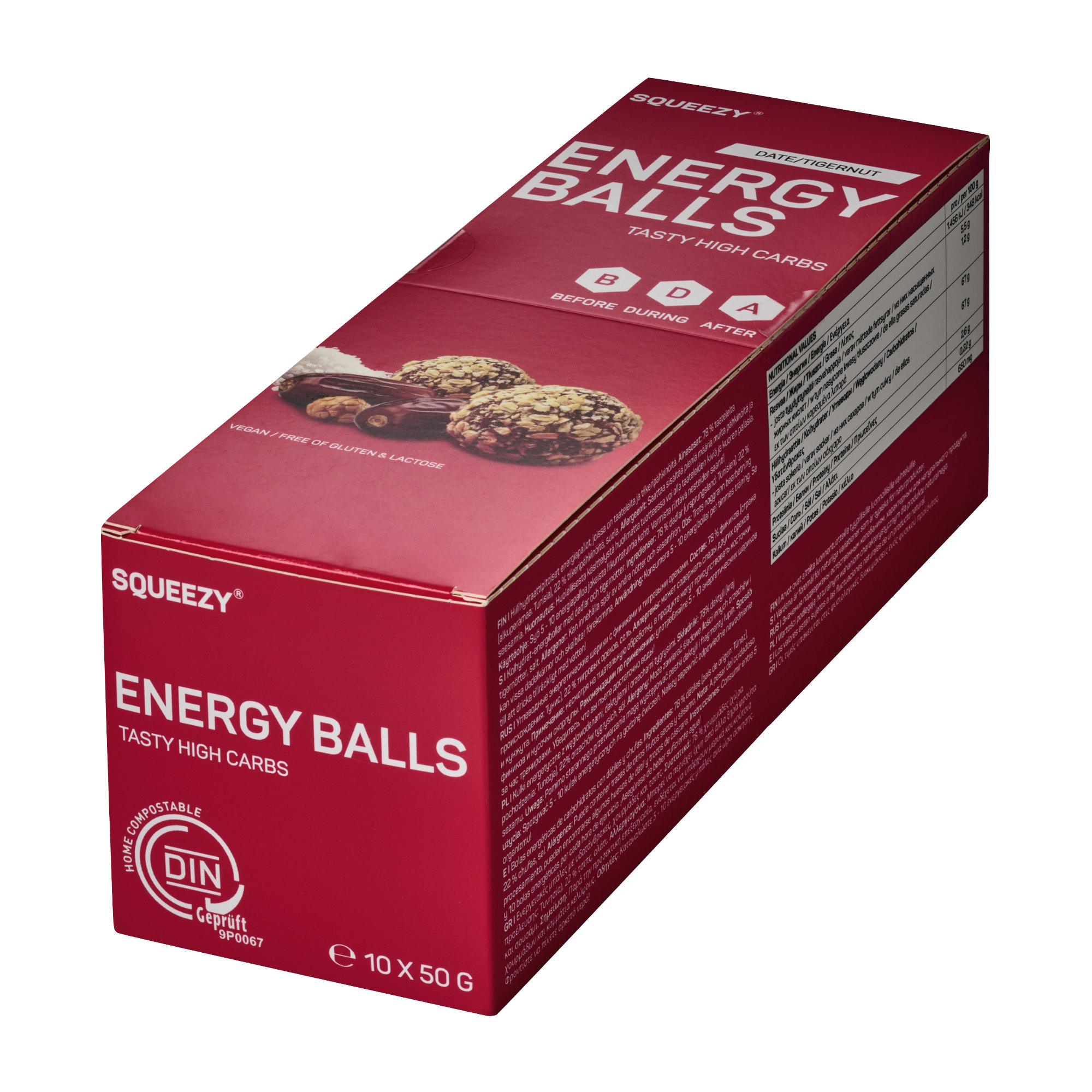 Squeezy Energy Balls Energiebällchen Box  10 x 50 g