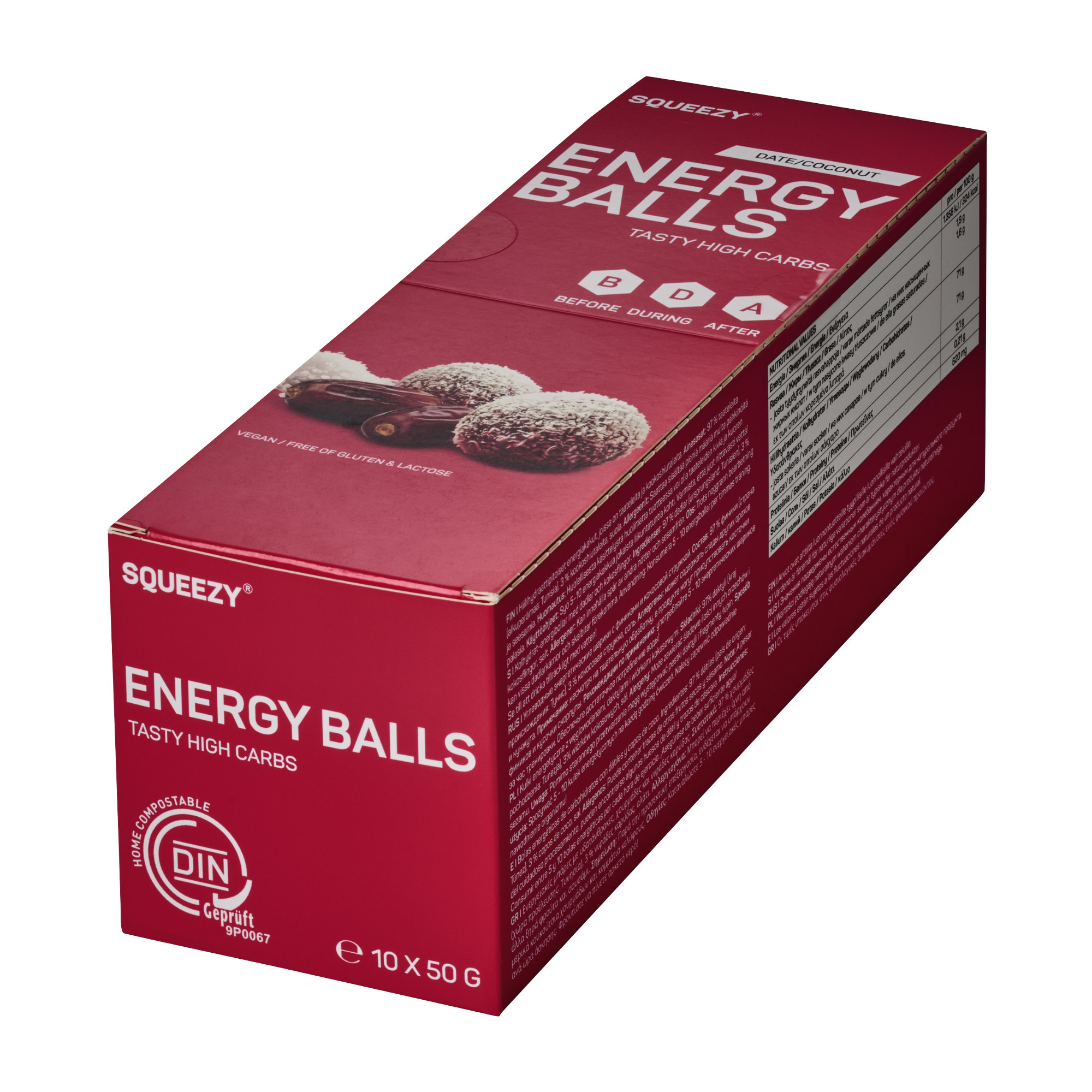 Squeezy Energy Balls Energiebällchen Box  10 x 50 g