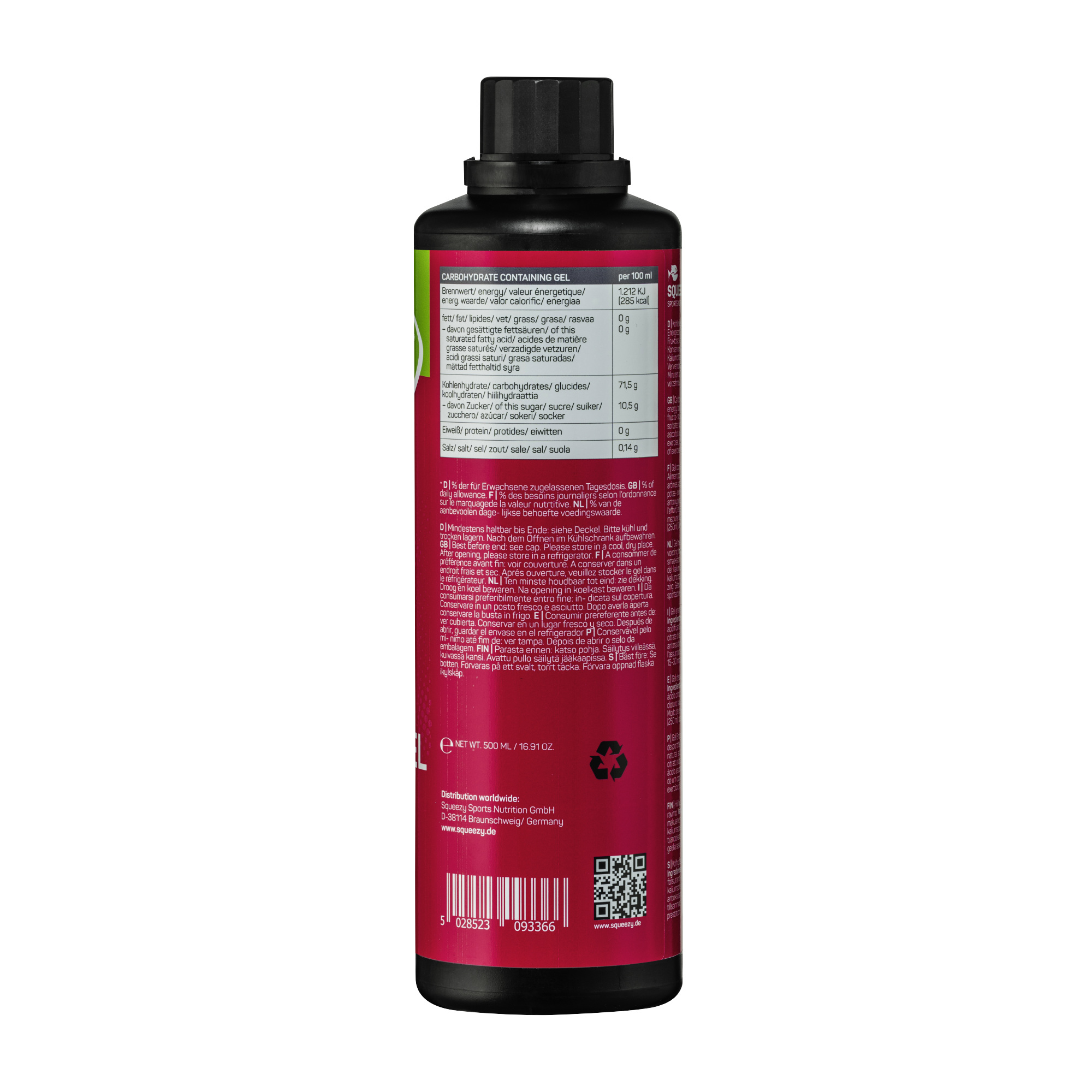 Squeezy Energy Gel vegan Refiller (500 ml)