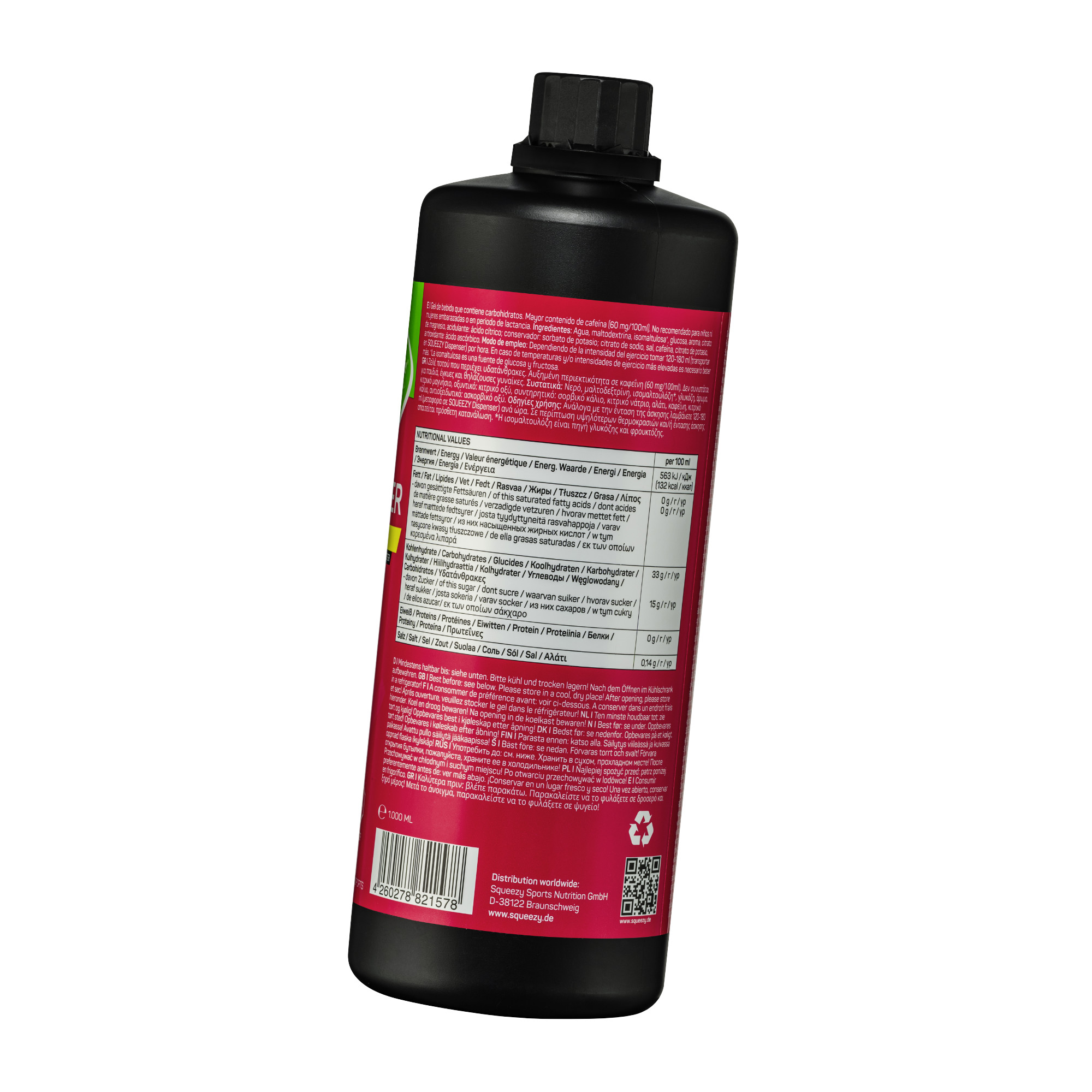 Squeezy Liquid Energy Gel vegan Refiller (1000 ml)