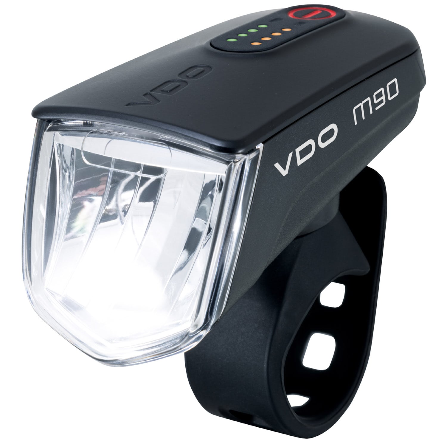 VDO Eco Light M90 Fahrrad-Scheinwerfer + Eco Light Red Plus Fahrrad-Rücklicht mit Bremslichtfunktion