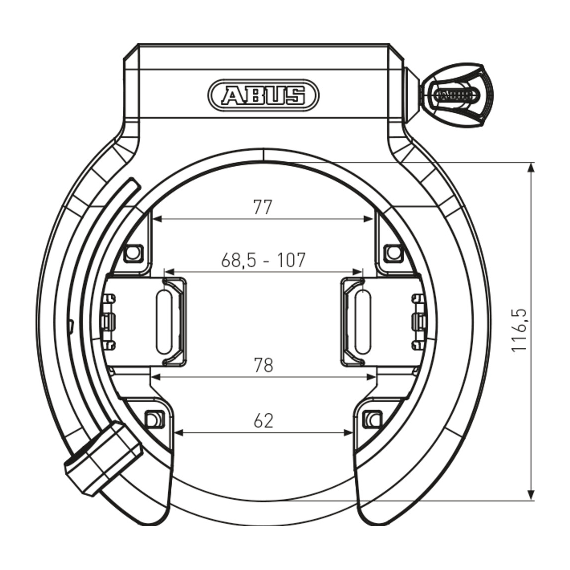 Abus Granit XPlus 6950M NR BK AM Rahmenschloss
