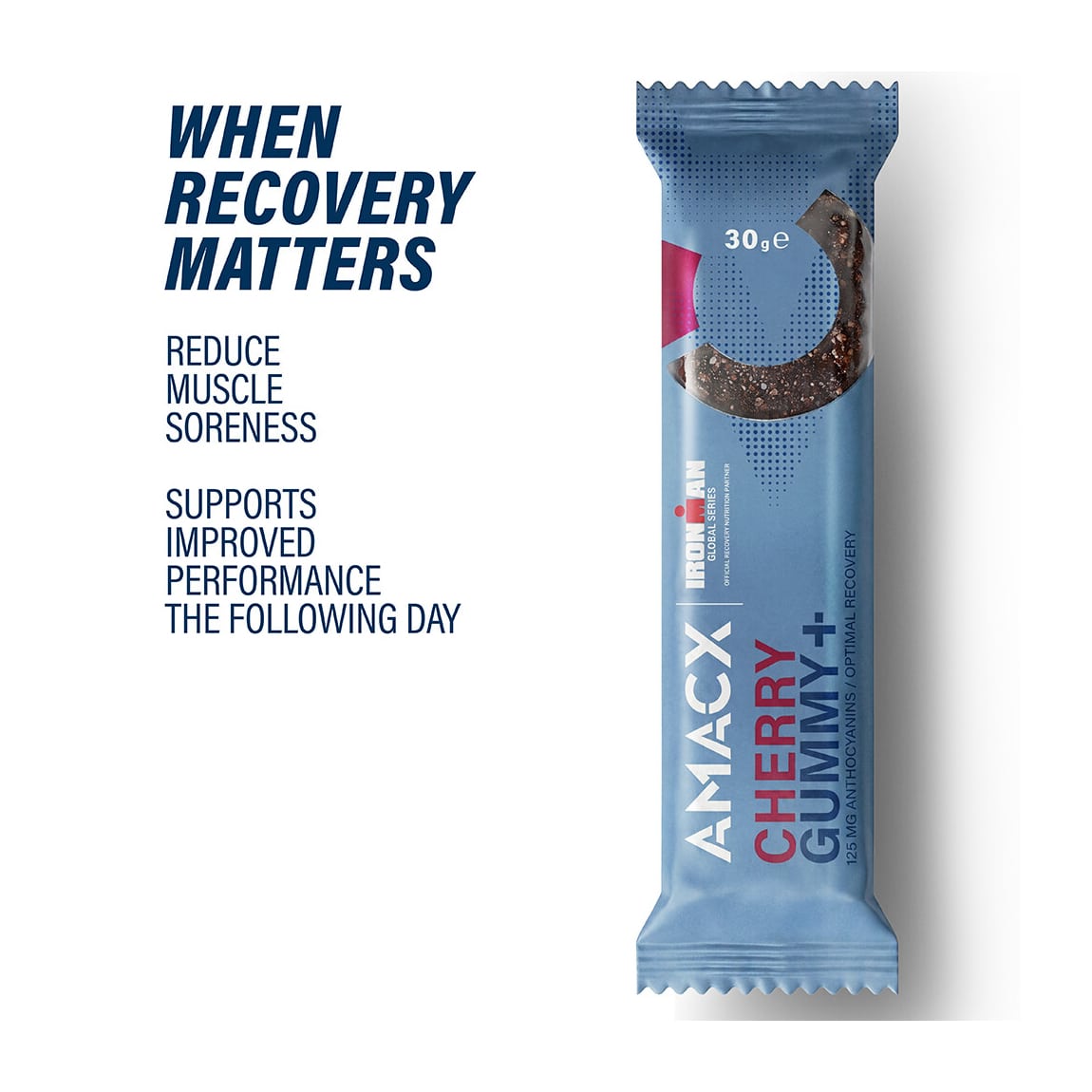 AMACX Cherry Gummy+ Energieriegel Box 12 x 30 g
