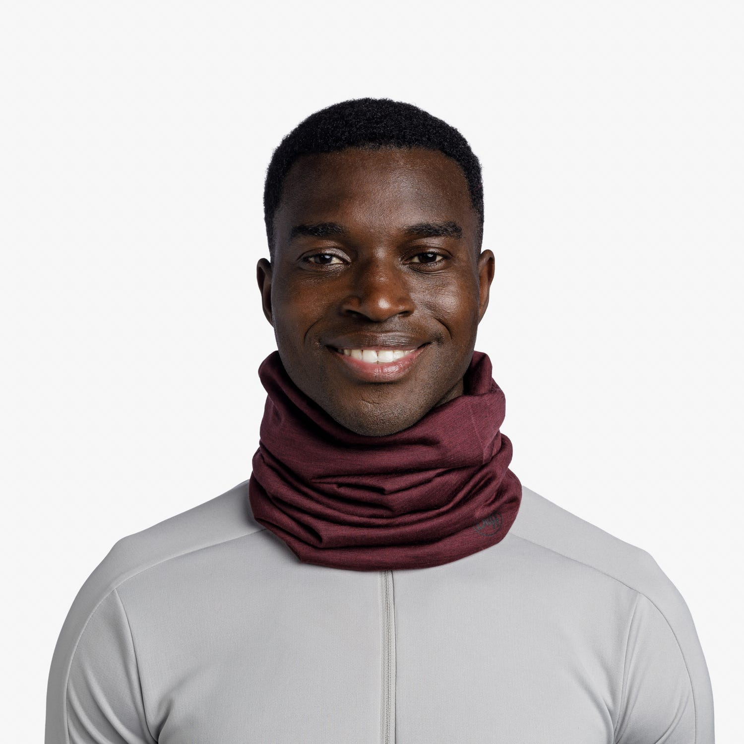 Buff Merino Lightweight Solid Garnet Schlauchschal