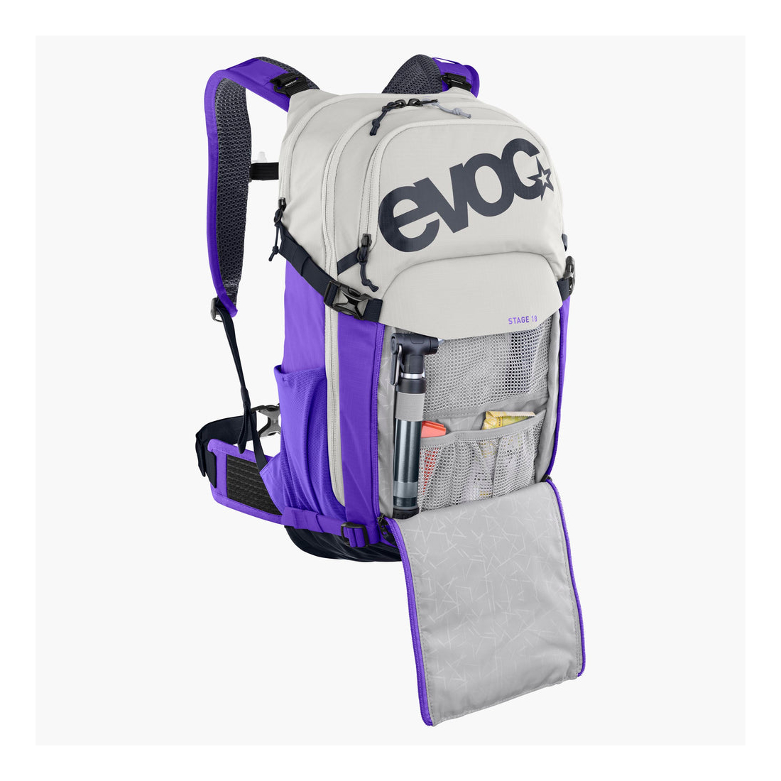 Evoc Stage 18 Fahrradrucksack grau-lila